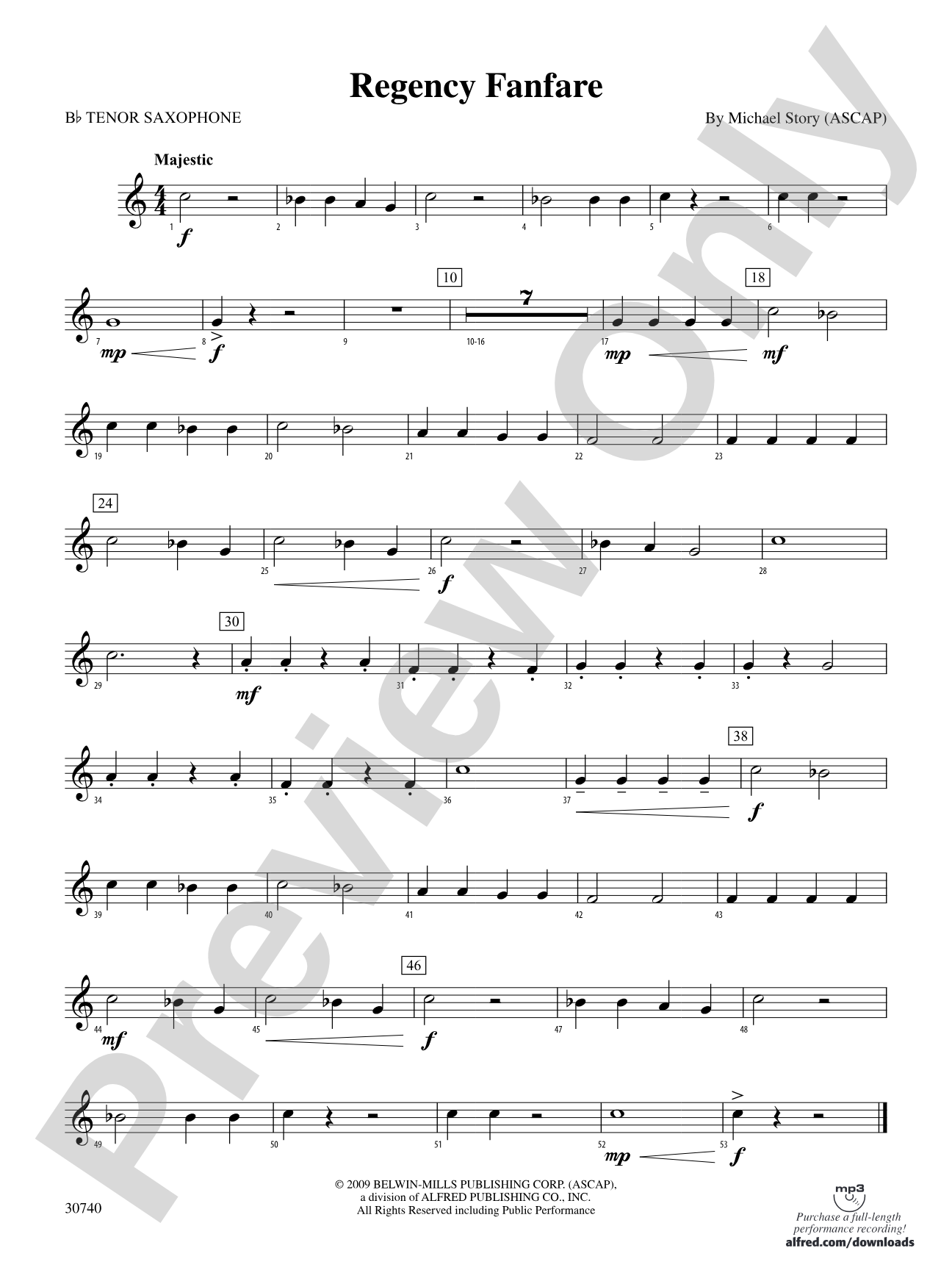 Regency Fanfare: B-flat Tenor Saxophone