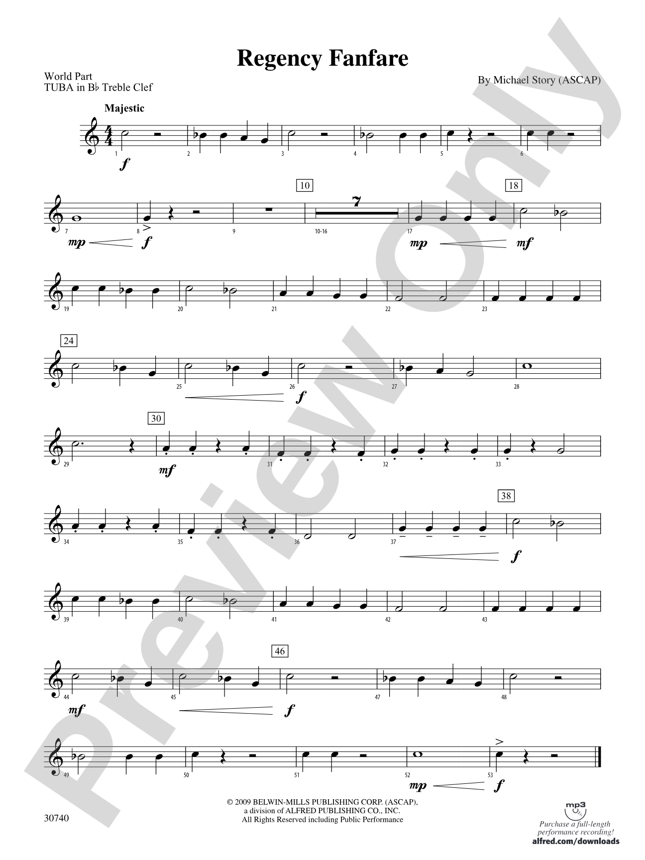 Regency Fanfare: (wp) B-flat Tuba T.C.