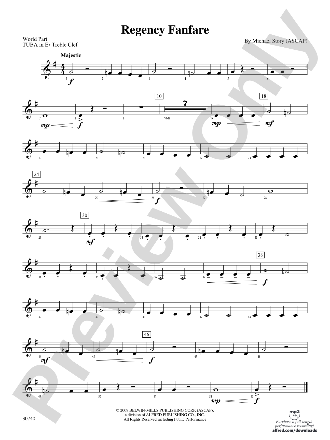 Regency Fanfare: (wp) E-flat Tuba T.C.