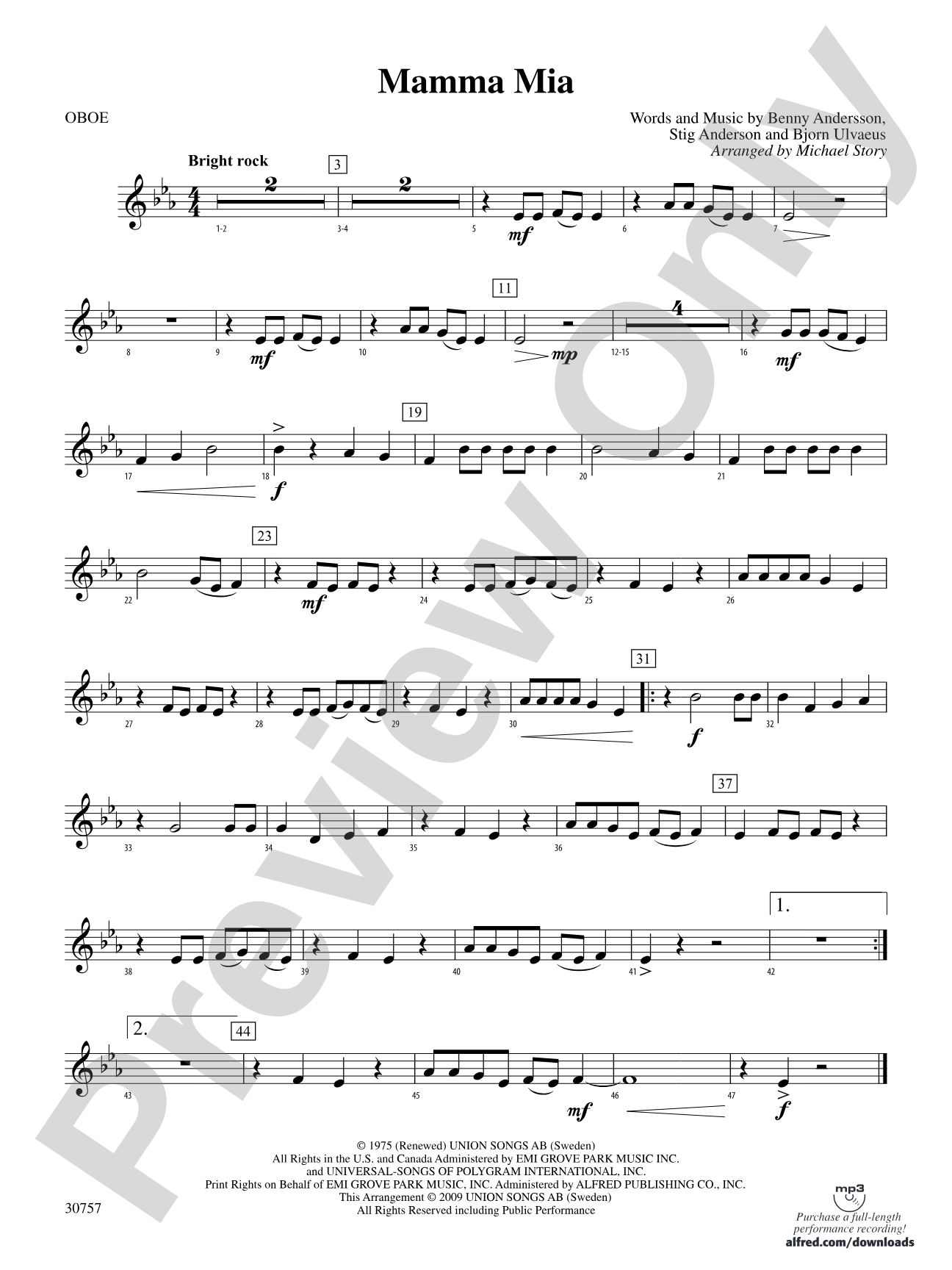 Mamma Mia: Oboe