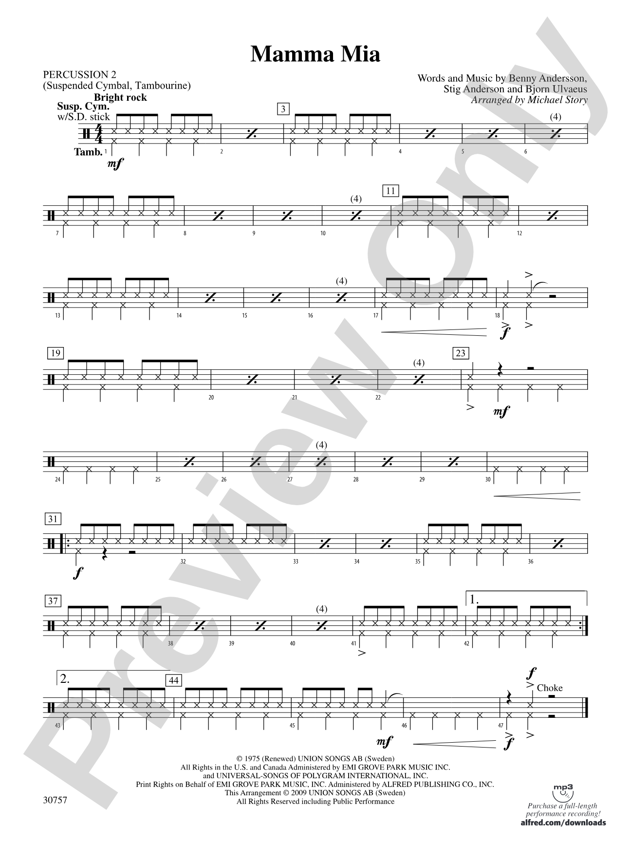 Mamma Mia: 2nd Percussion