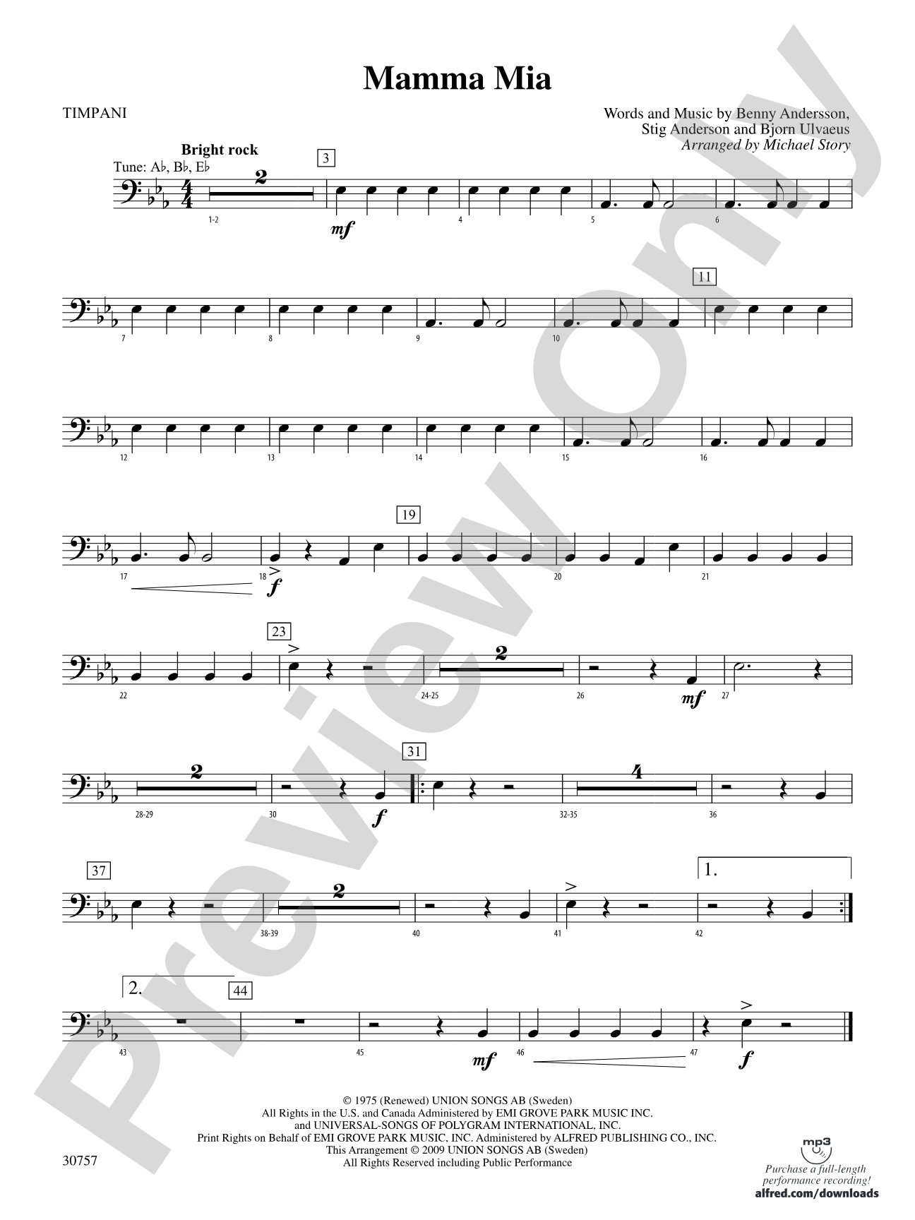Mamma Mia: Timpani