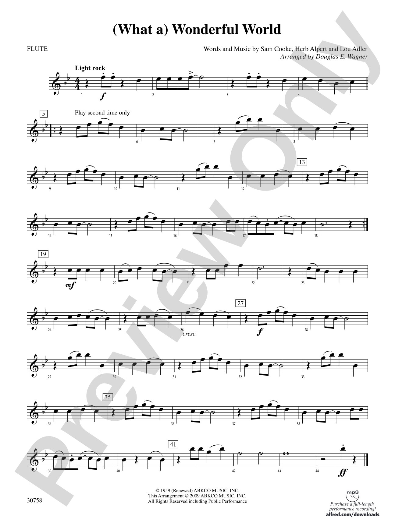 (What a) Wonderful World: Flute
