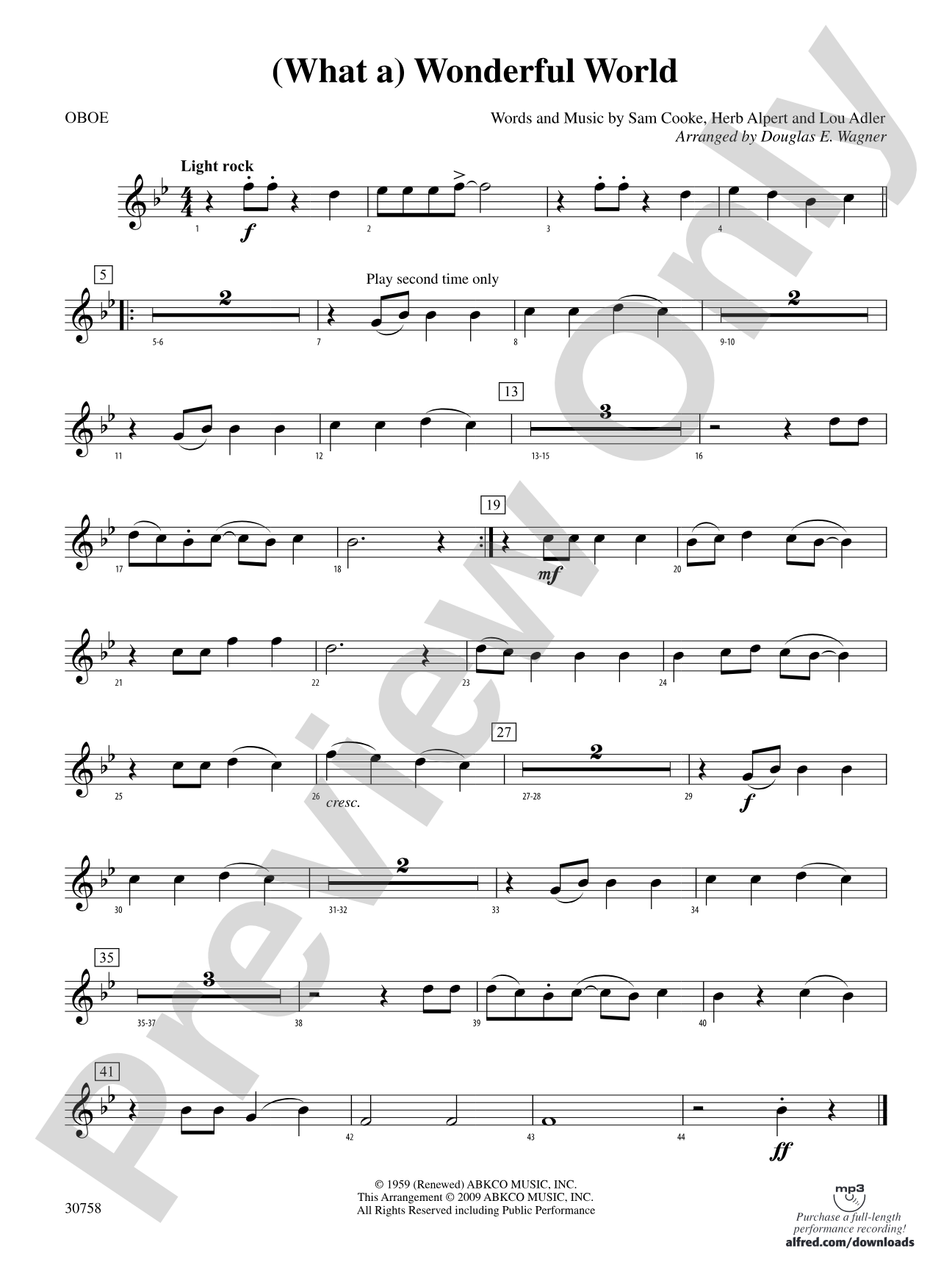 (What a) Wonderful World: Oboe