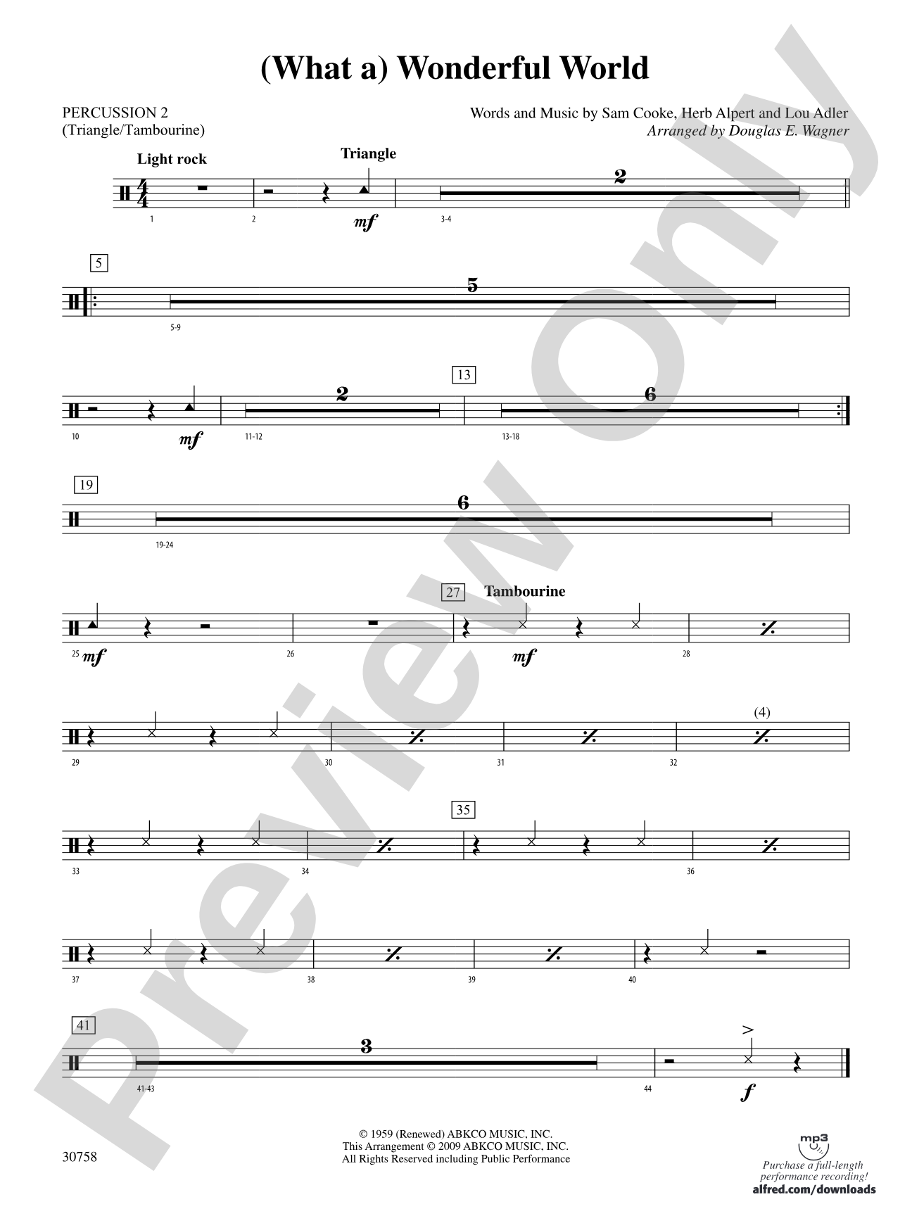 (What a) Wonderful World: 2nd Percussion