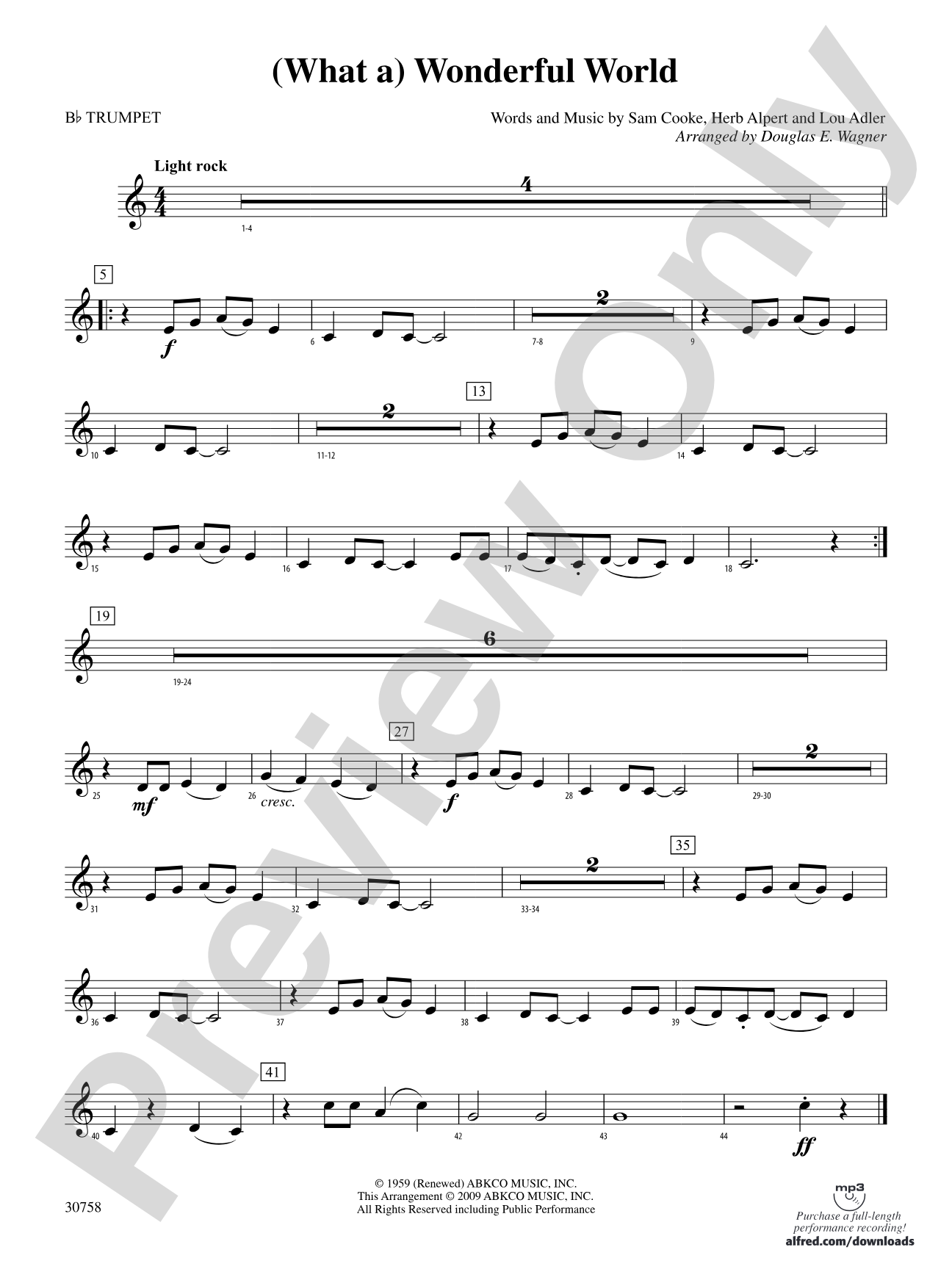 (What a) Wonderful World: 1st B-flat Trumpet