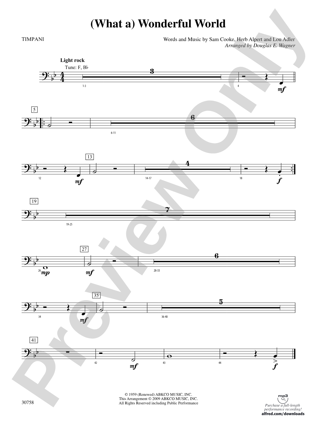 (What a) Wonderful World: Timpani