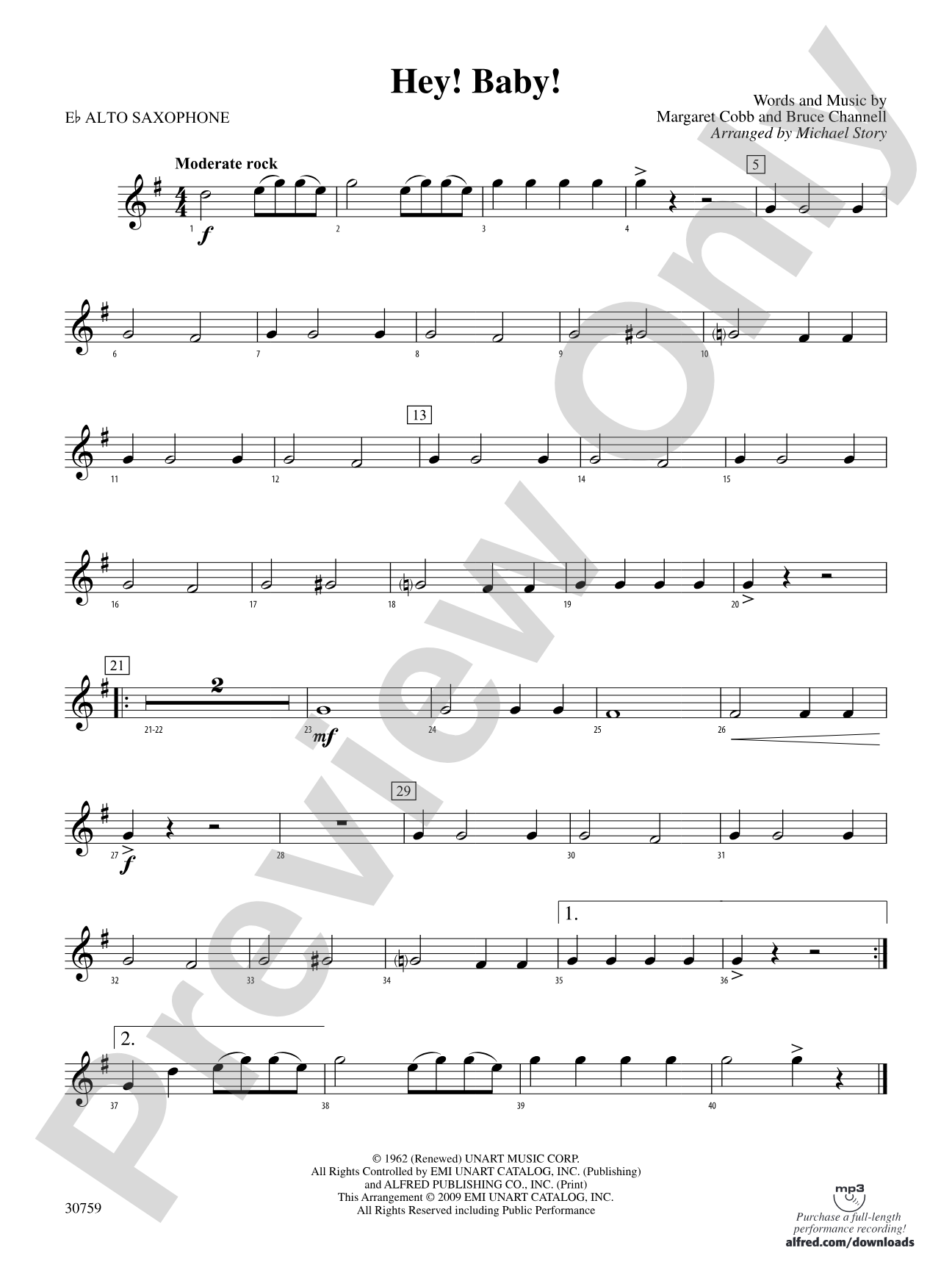 Hey! Baby!: E-flat Alto Saxophone