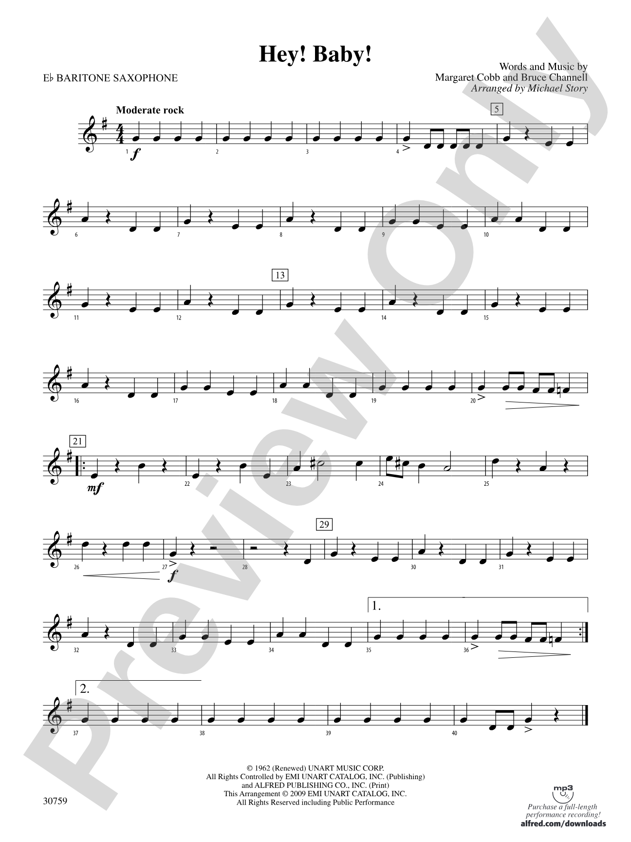 Hey! Baby!: E-flat Baritone Saxophone