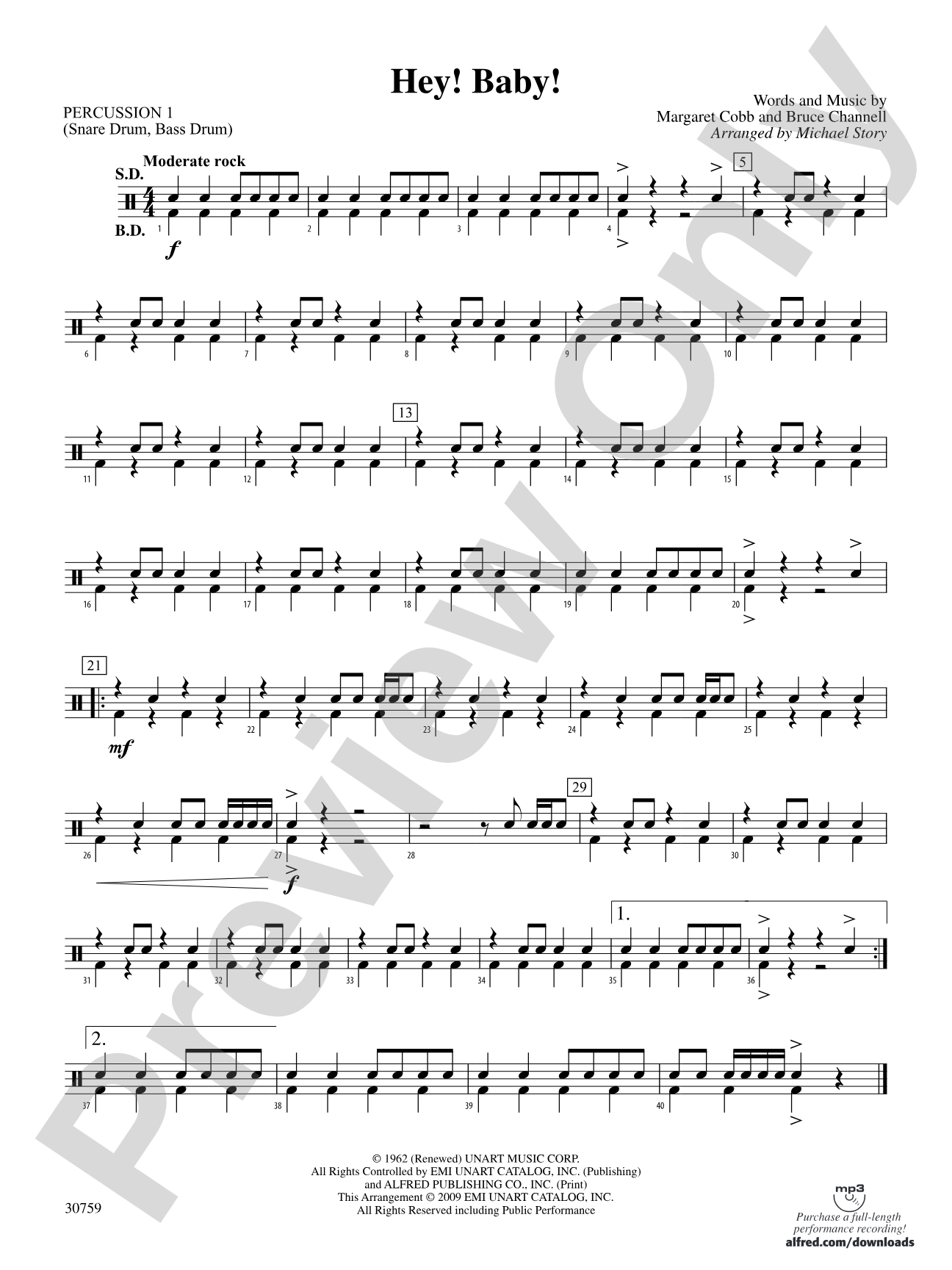 Hey! Baby!: 1st Percussion