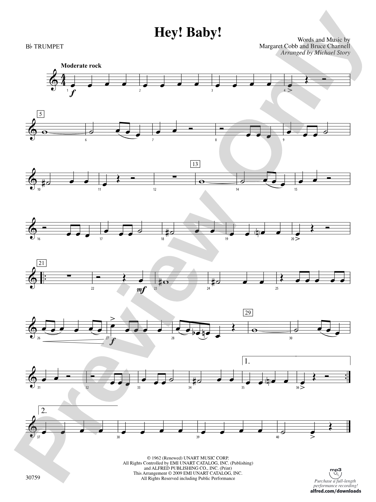 Hey! Baby!: 1st B-flat Trumpet