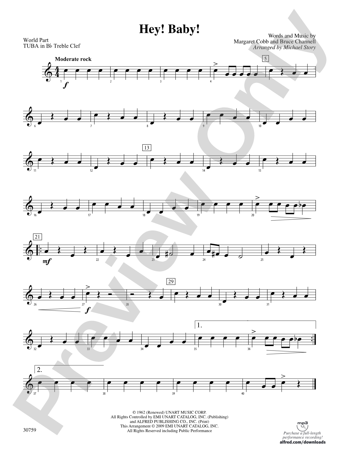 Hey! Baby!: (wp) B-flat Tuba T.C.