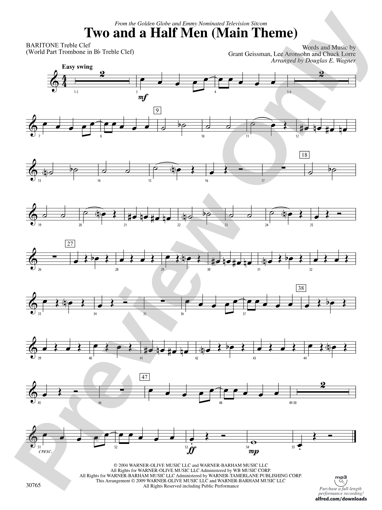 Two and a Half Men (Main Theme): Baritone T.C.