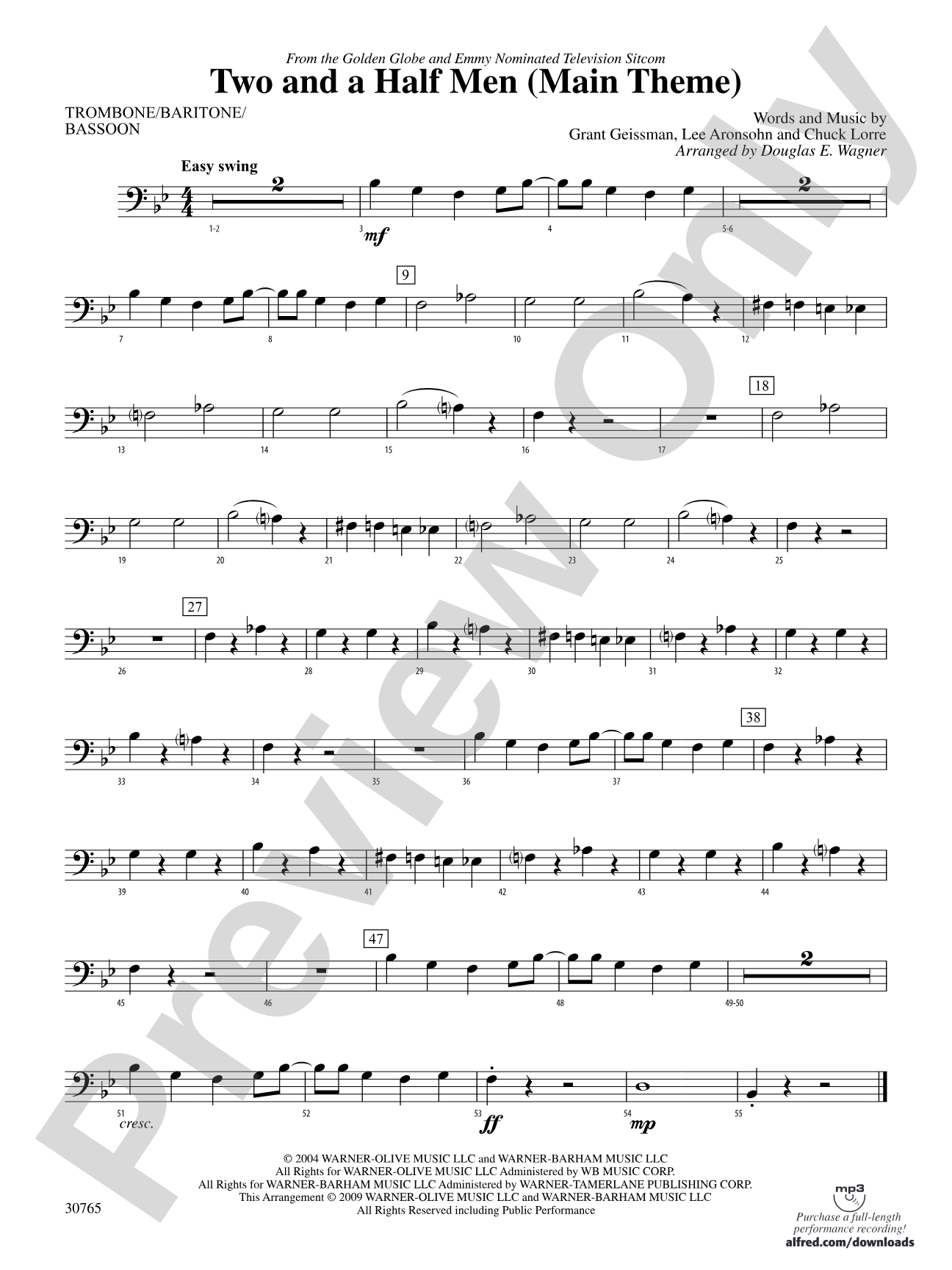 Two and a Half Men (Main Theme): 1st Trombone
