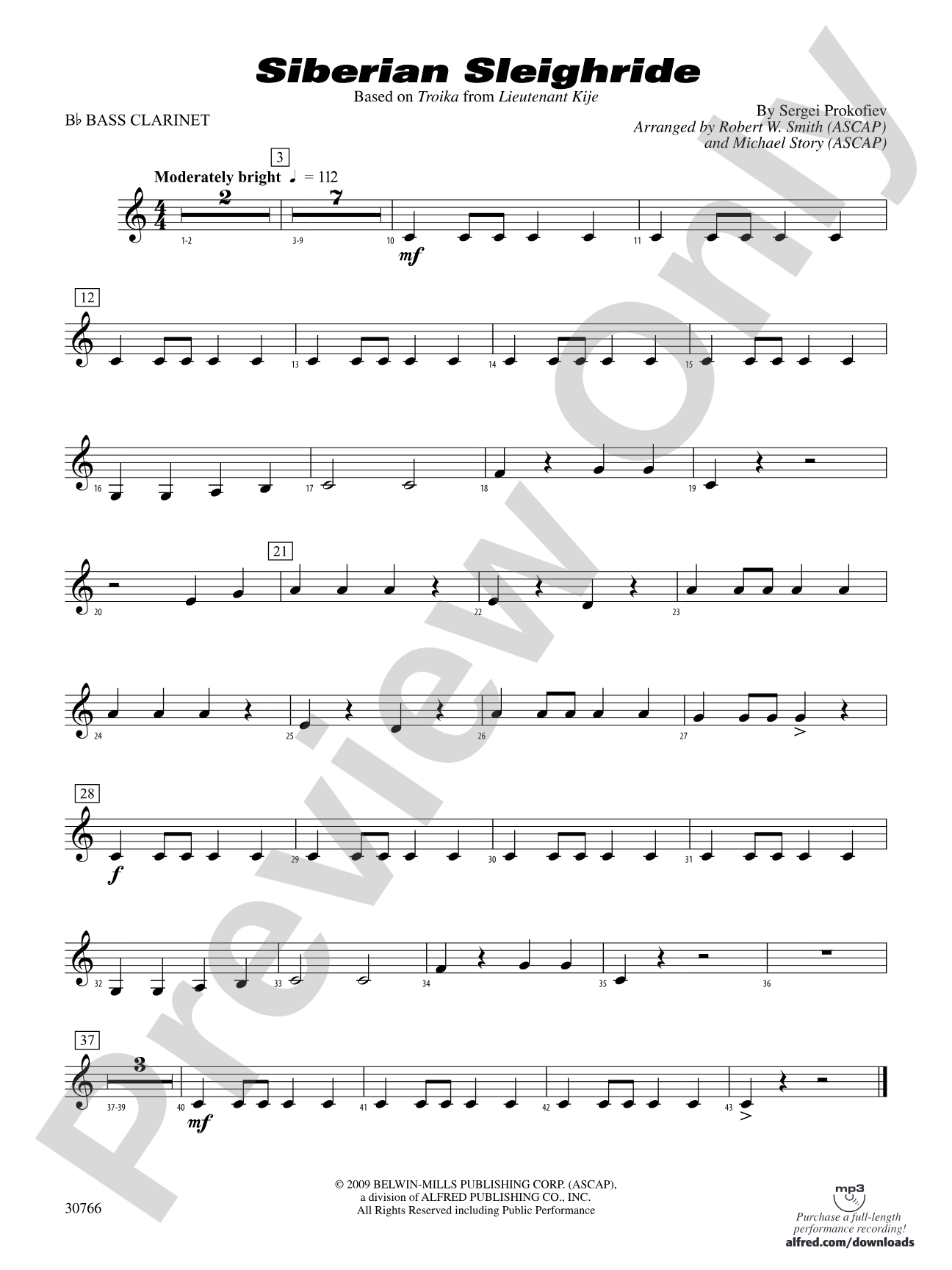 Siberian Sleighride: B-flat Bass Clarinet