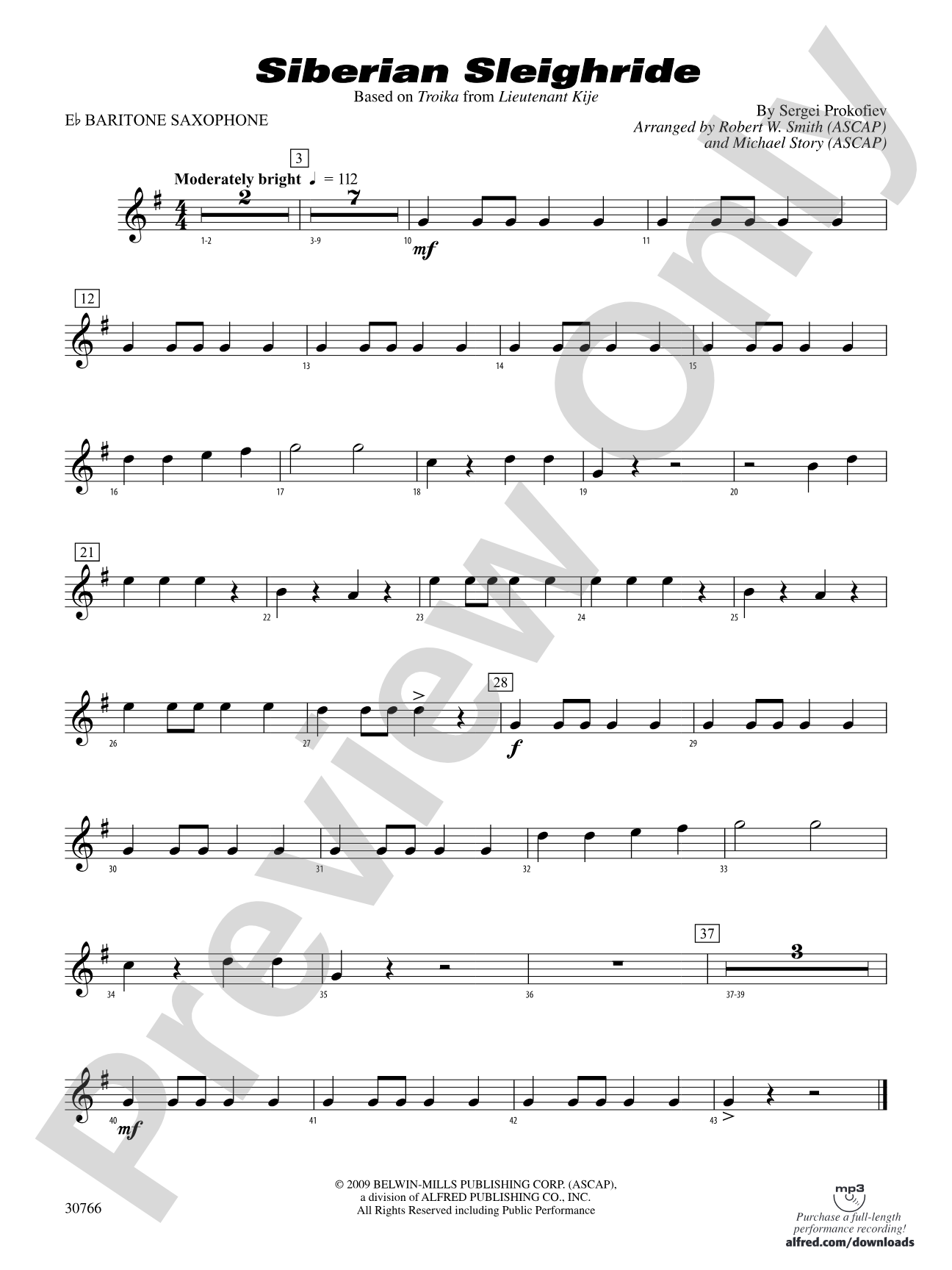 Siberian Sleighride: E-flat Baritone Saxophone