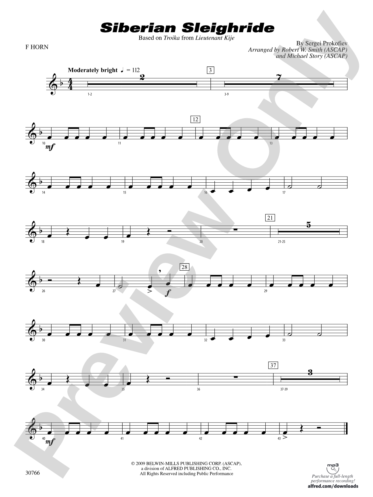 Siberian Sleighride: 1st F Horn