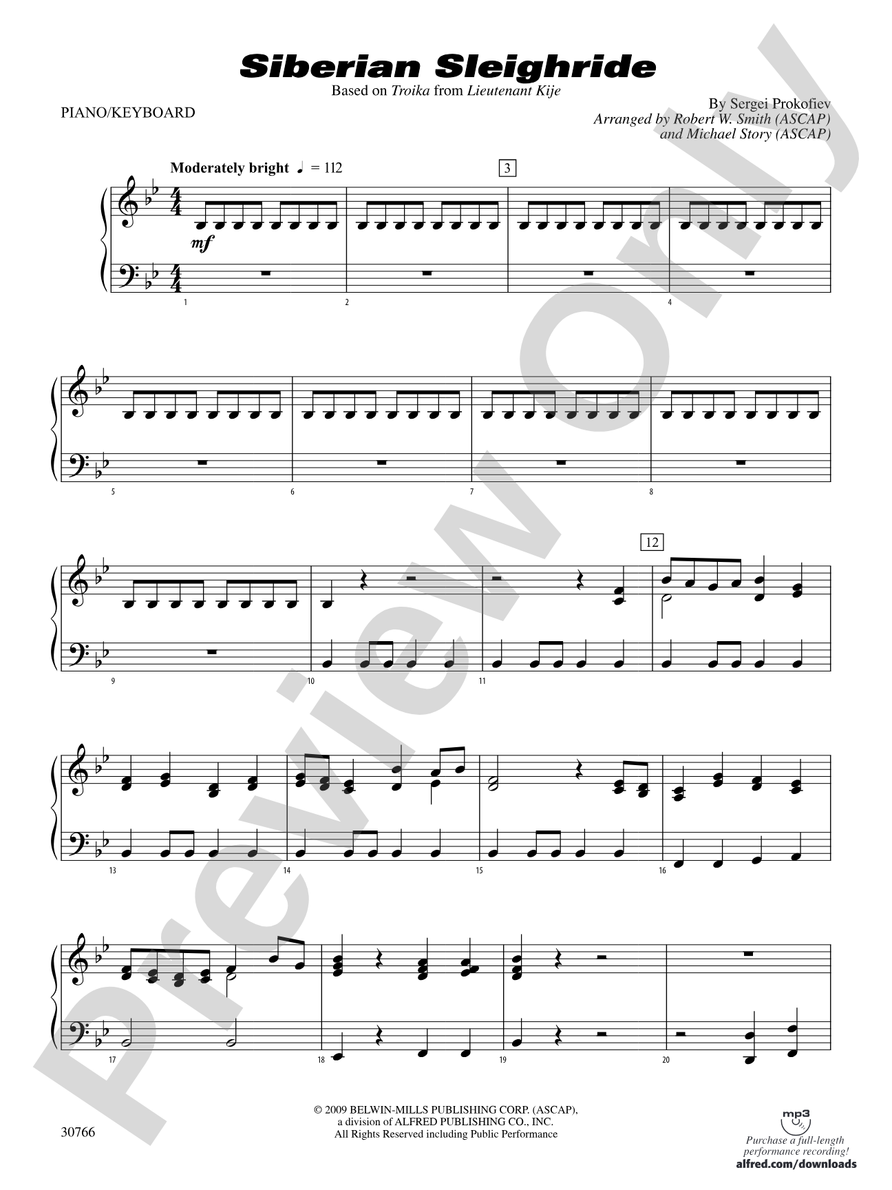 Siberian Sleighride: Piano Accompaniment
