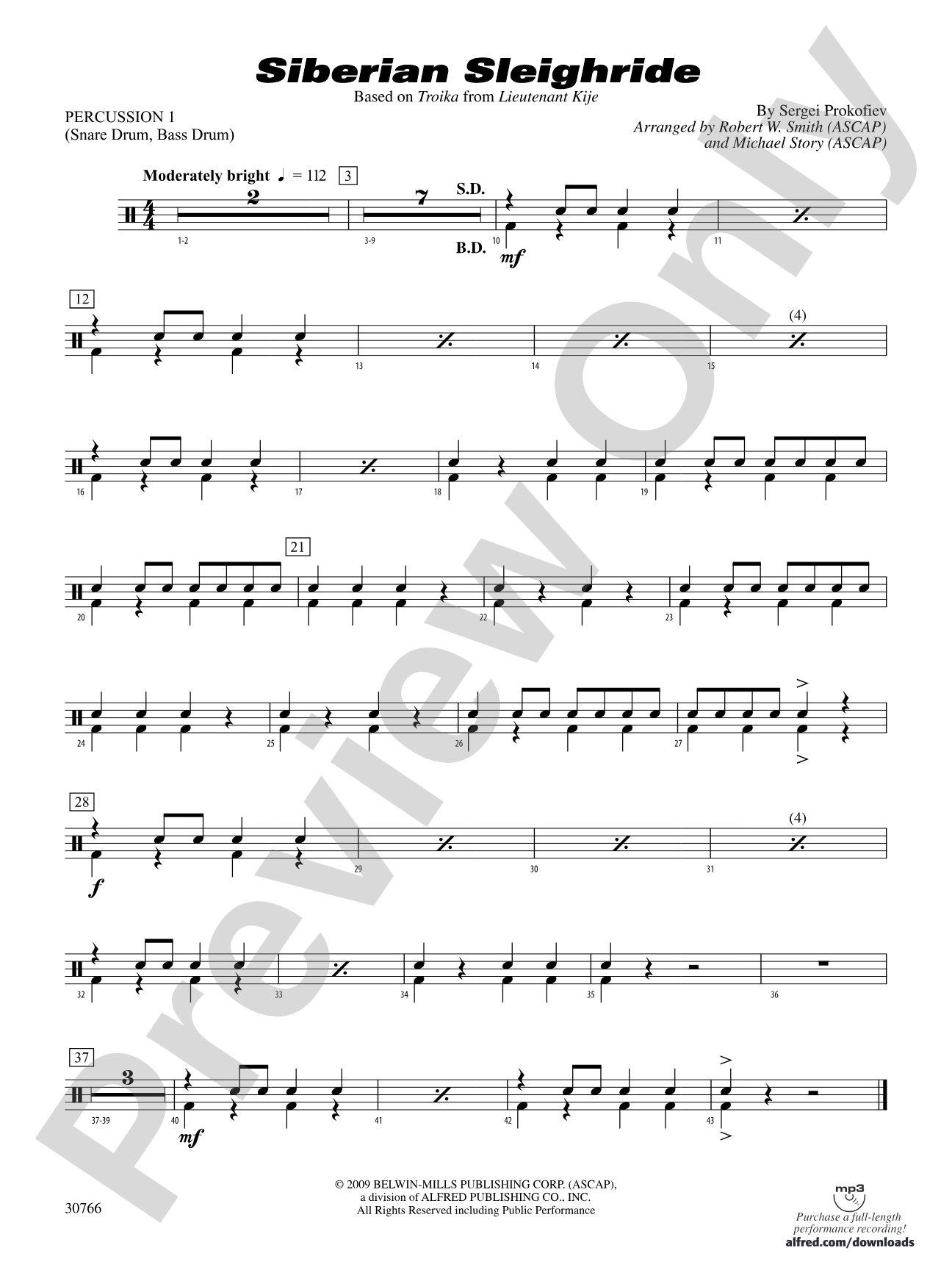 Siberian Sleighride: 1st Percussion