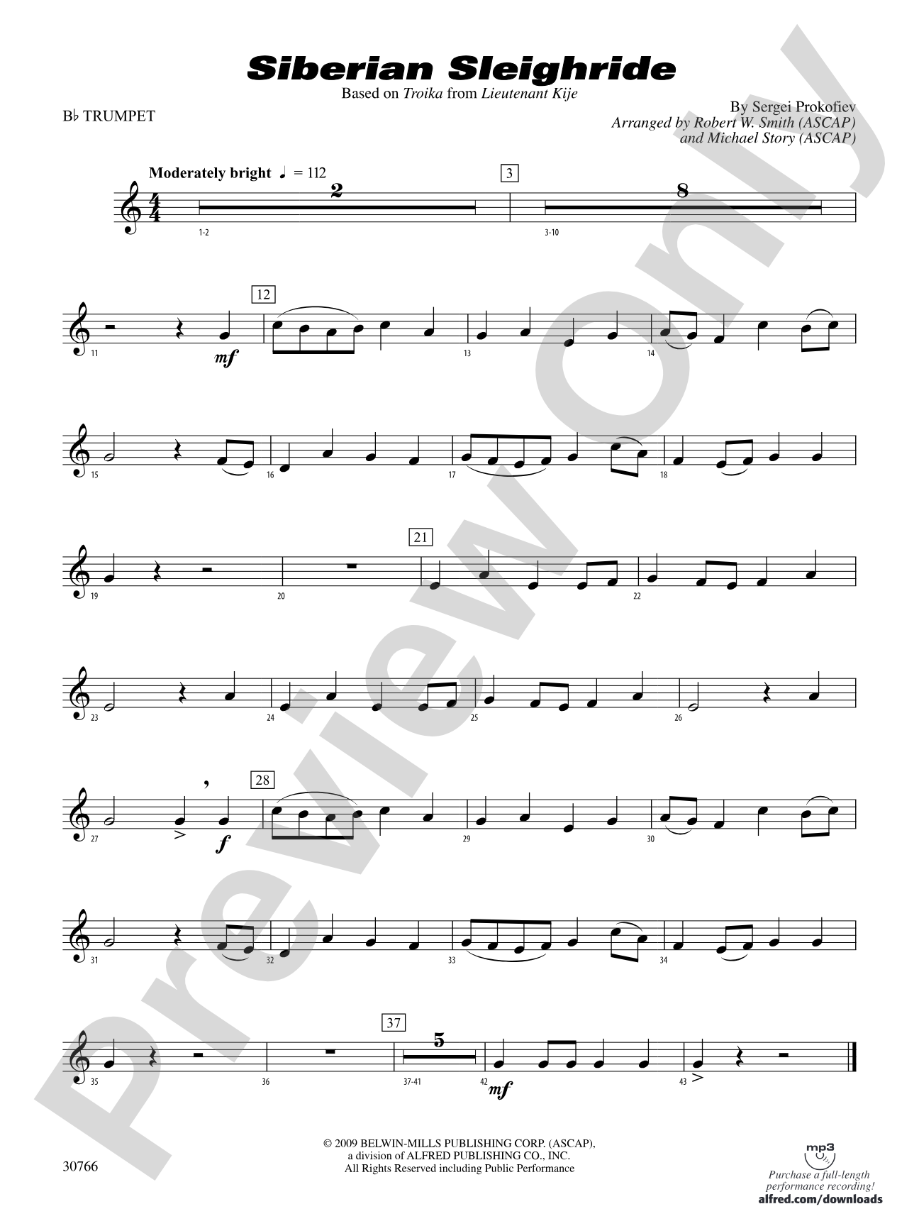 Siberian Sleighride: 1st B-flat Trumpet