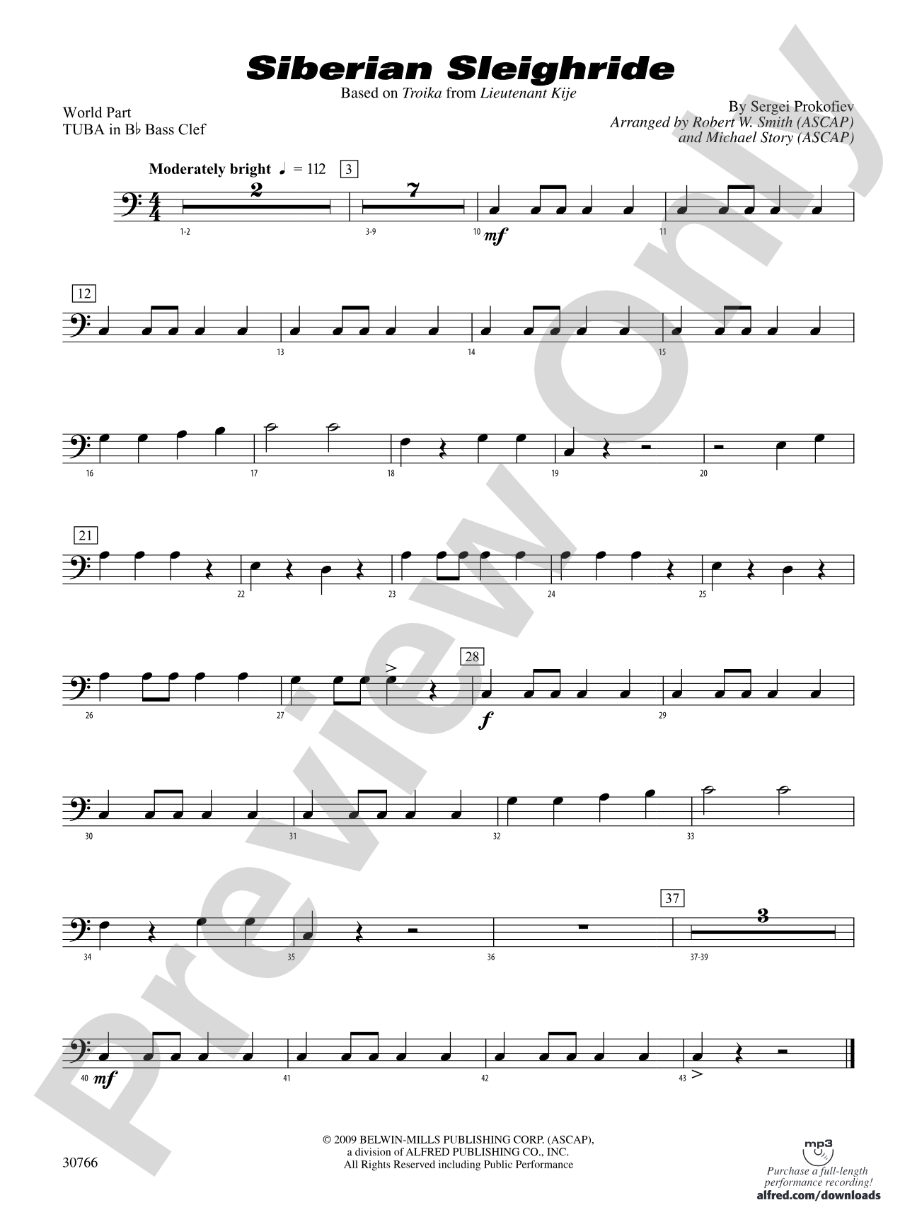 Siberian Sleighride: (wp) B-flat Tuba B.C.