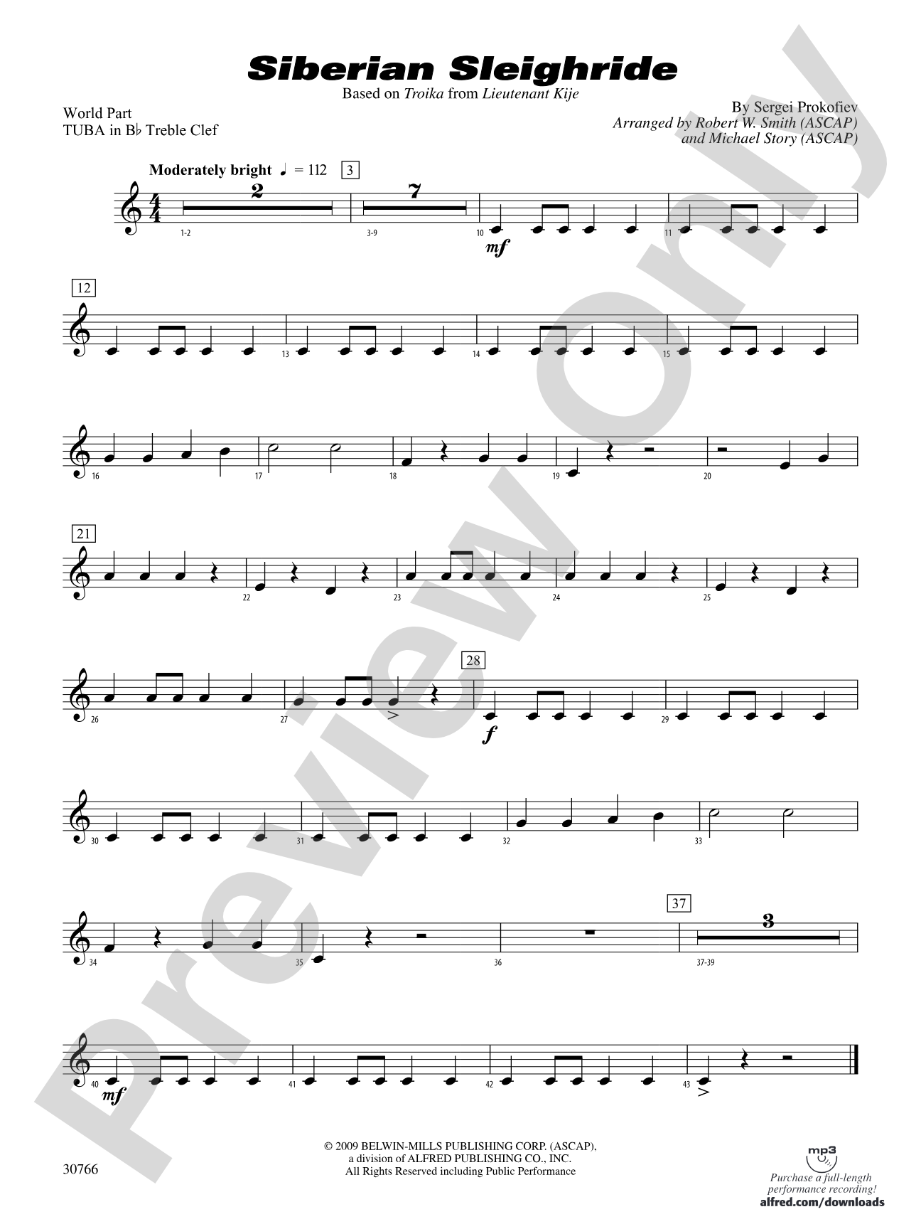 Siberian Sleighride: (wp) B-flat Tuba T.C.