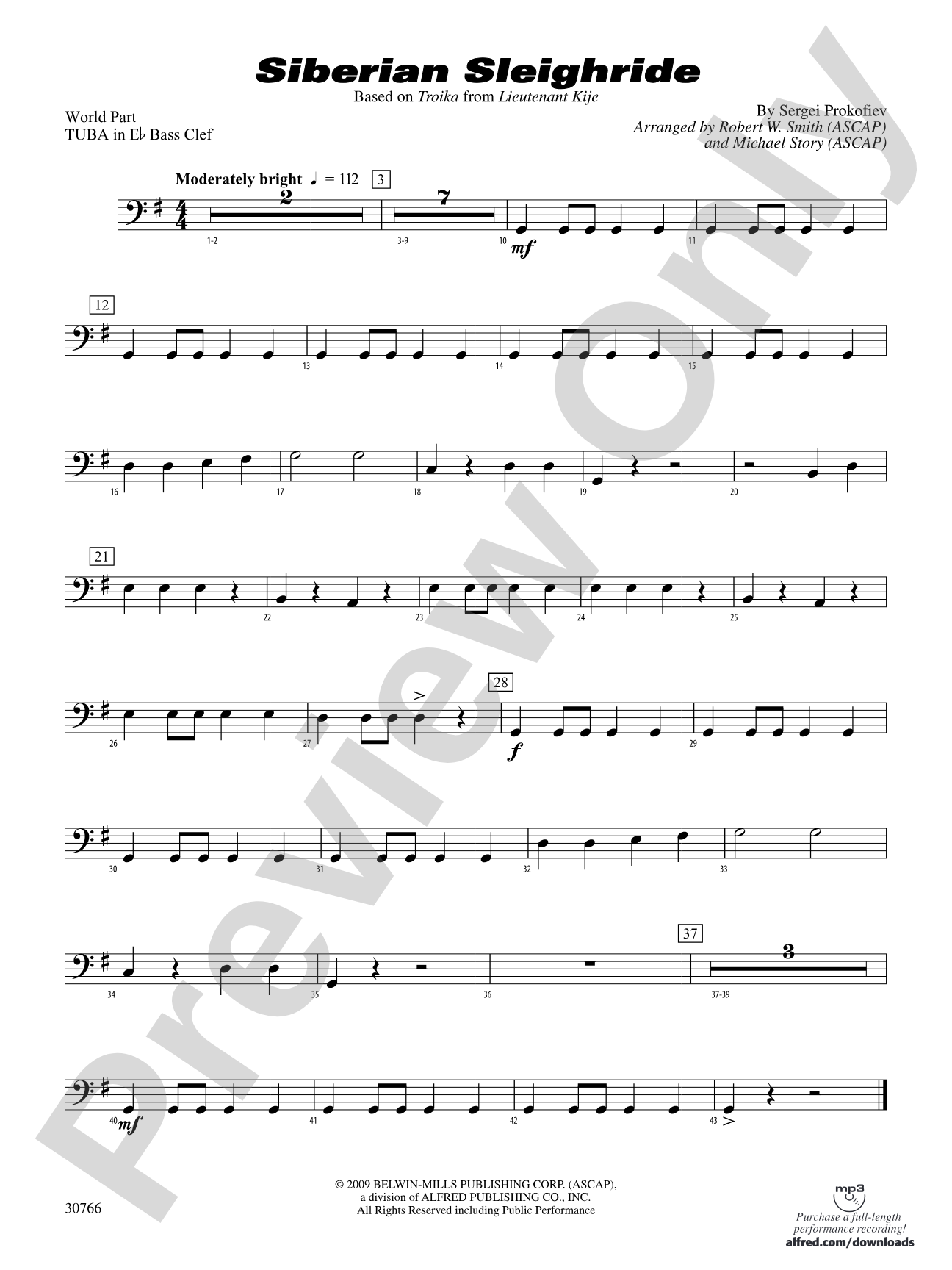 Siberian Sleighride: (wp) E-flat Tuba B.C.