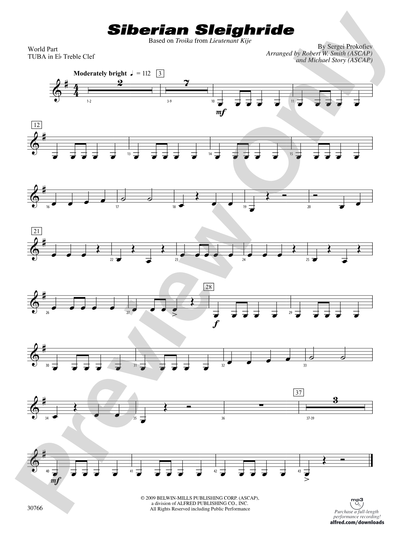 Siberian Sleighride: (wp) E-flat Tuba T.C.