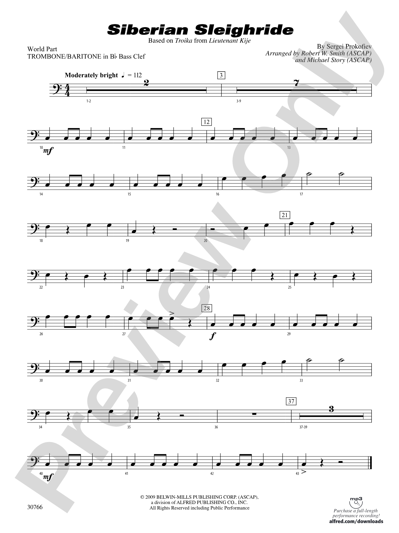 Siberian Sleighride: (wp) 1st B-flat Trombone B.C.