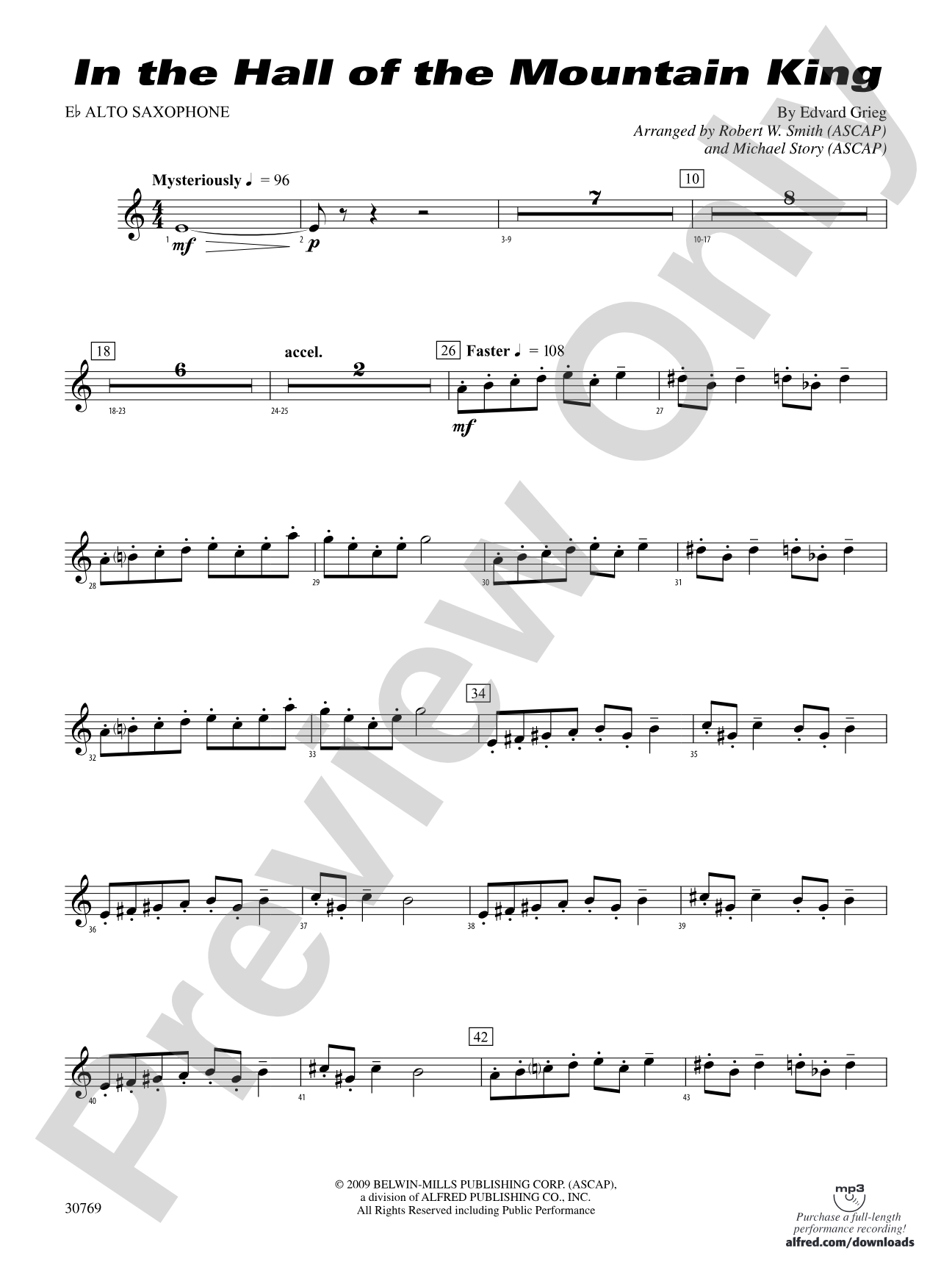In the Hall of the Mountain King: E-flat Alto Saxophone
