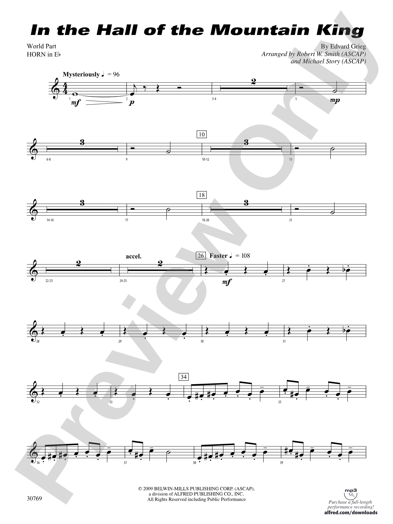 In the Hall of the Mountain King: (wp) 1st Horn in E-flat