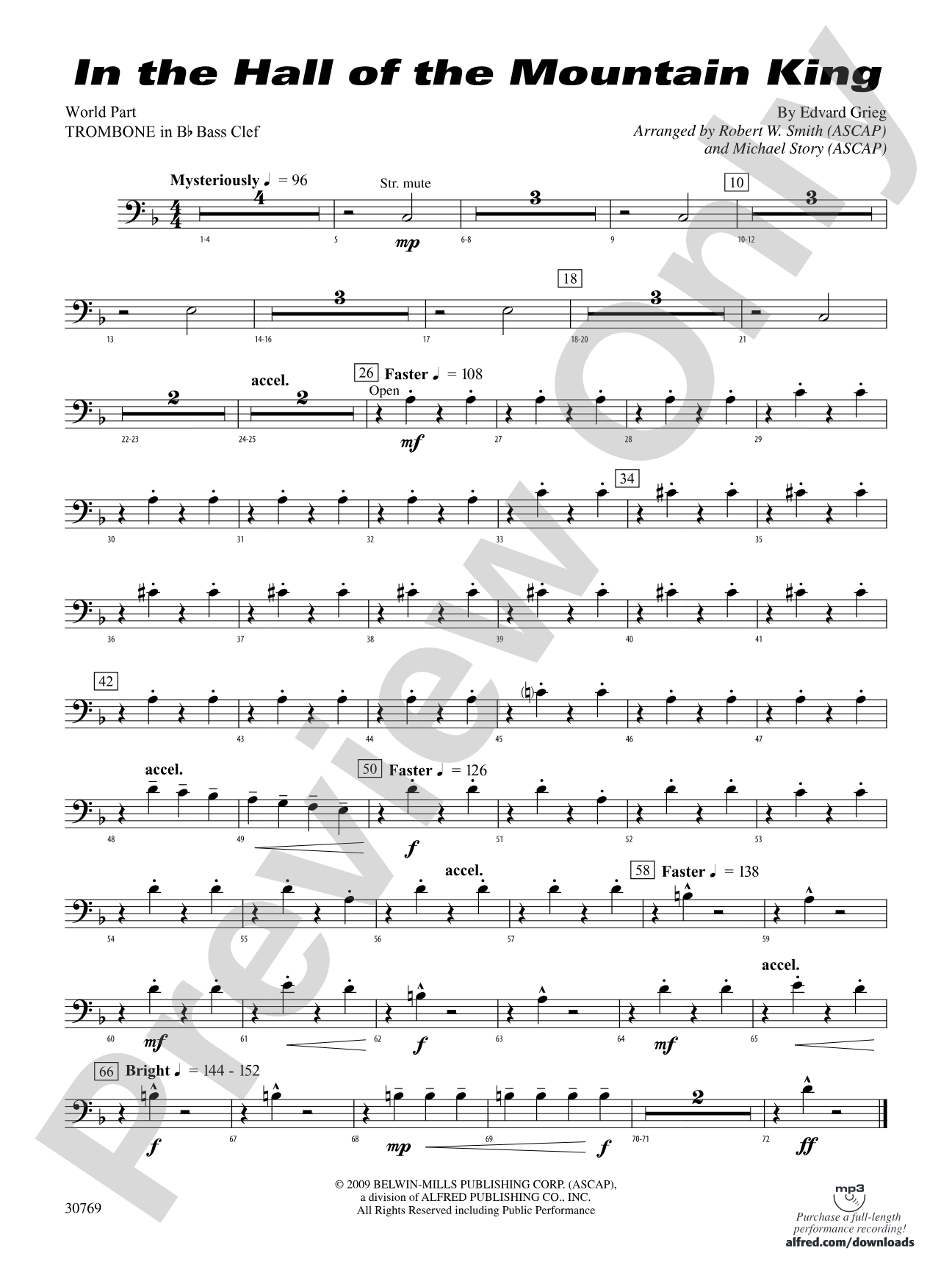 In the Hall of the Mountain King: (wp) 1st B-flat Trombone B.C.