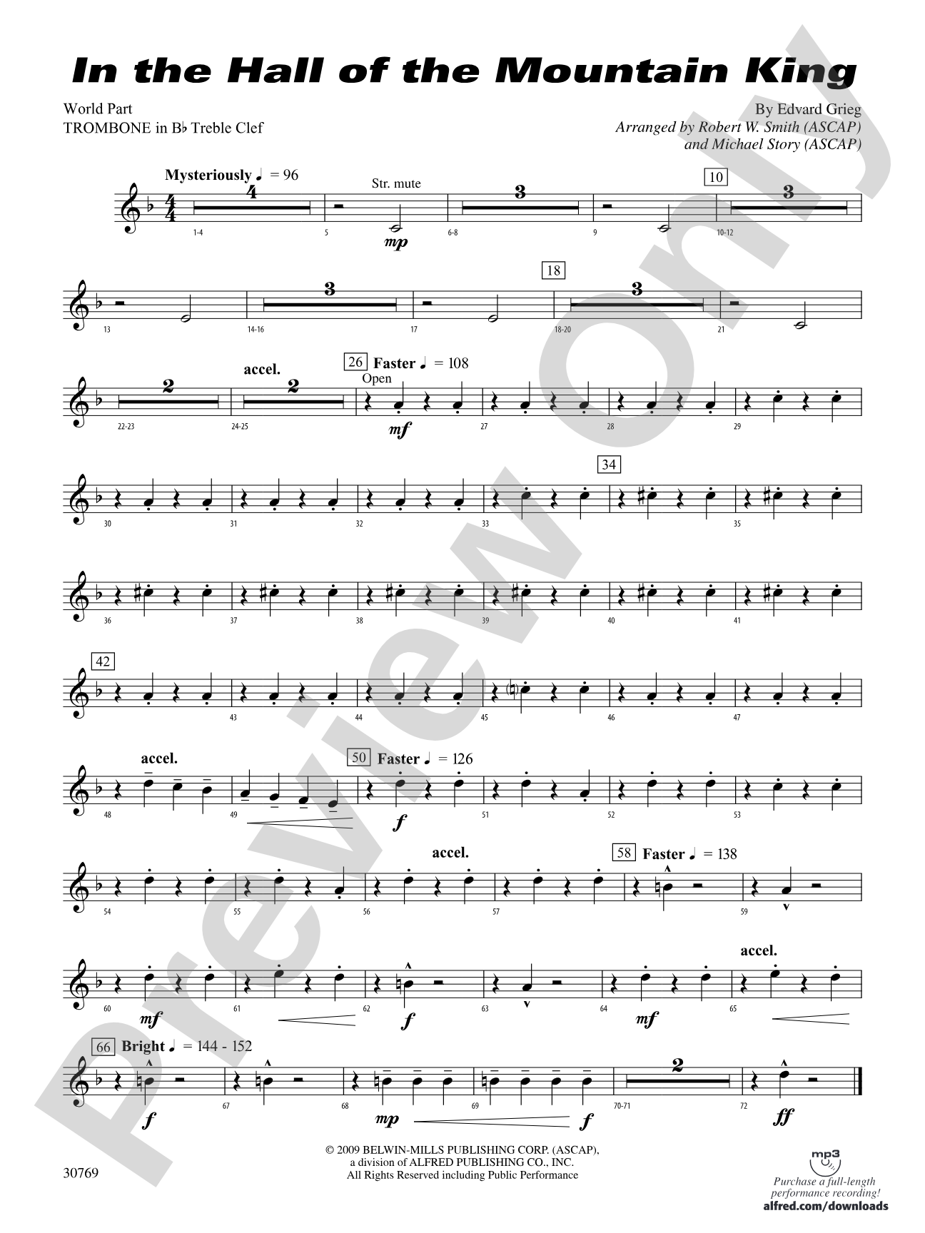 In the Hall of the Mountain King: (wp) 1st B-flat Trombone T.C.