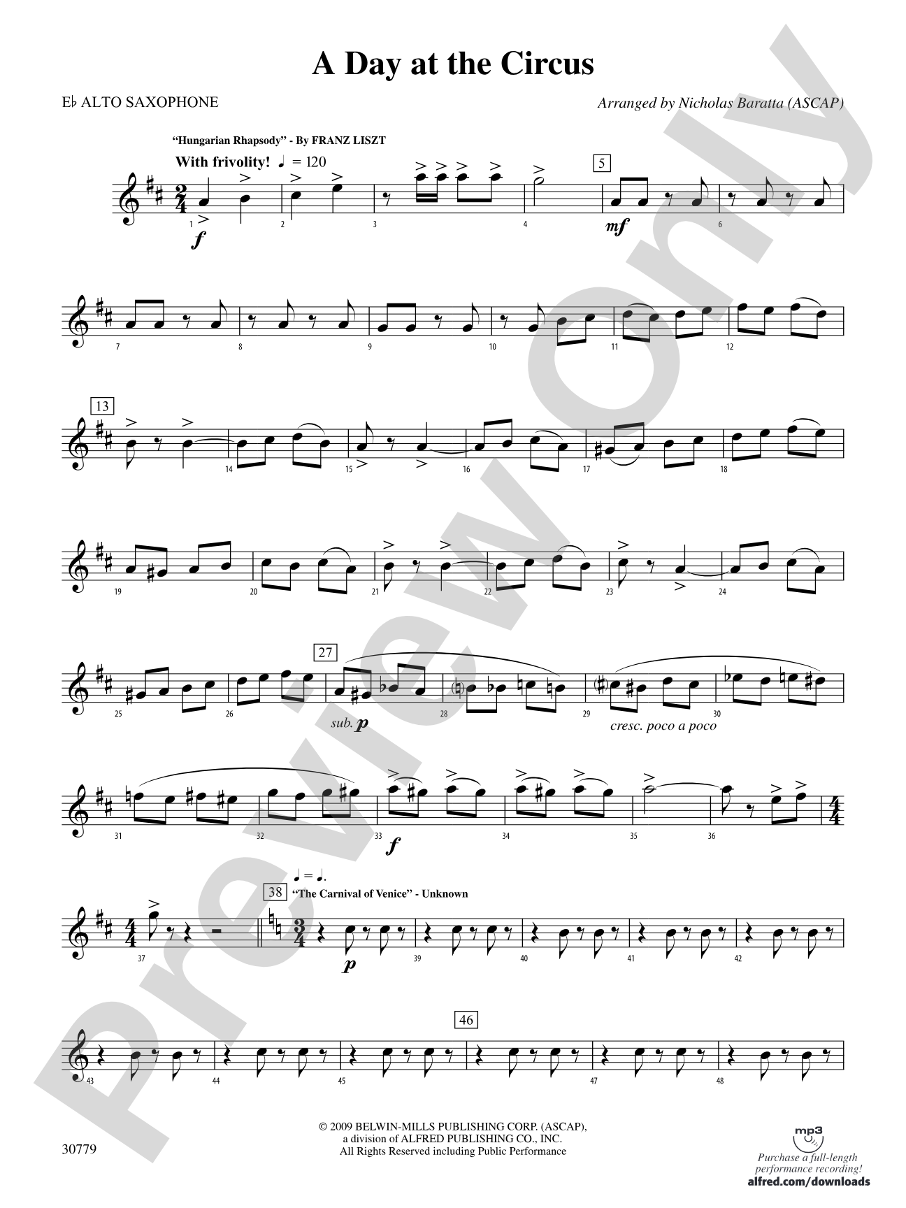 A Day at the Circus: E-flat Alto Saxophone