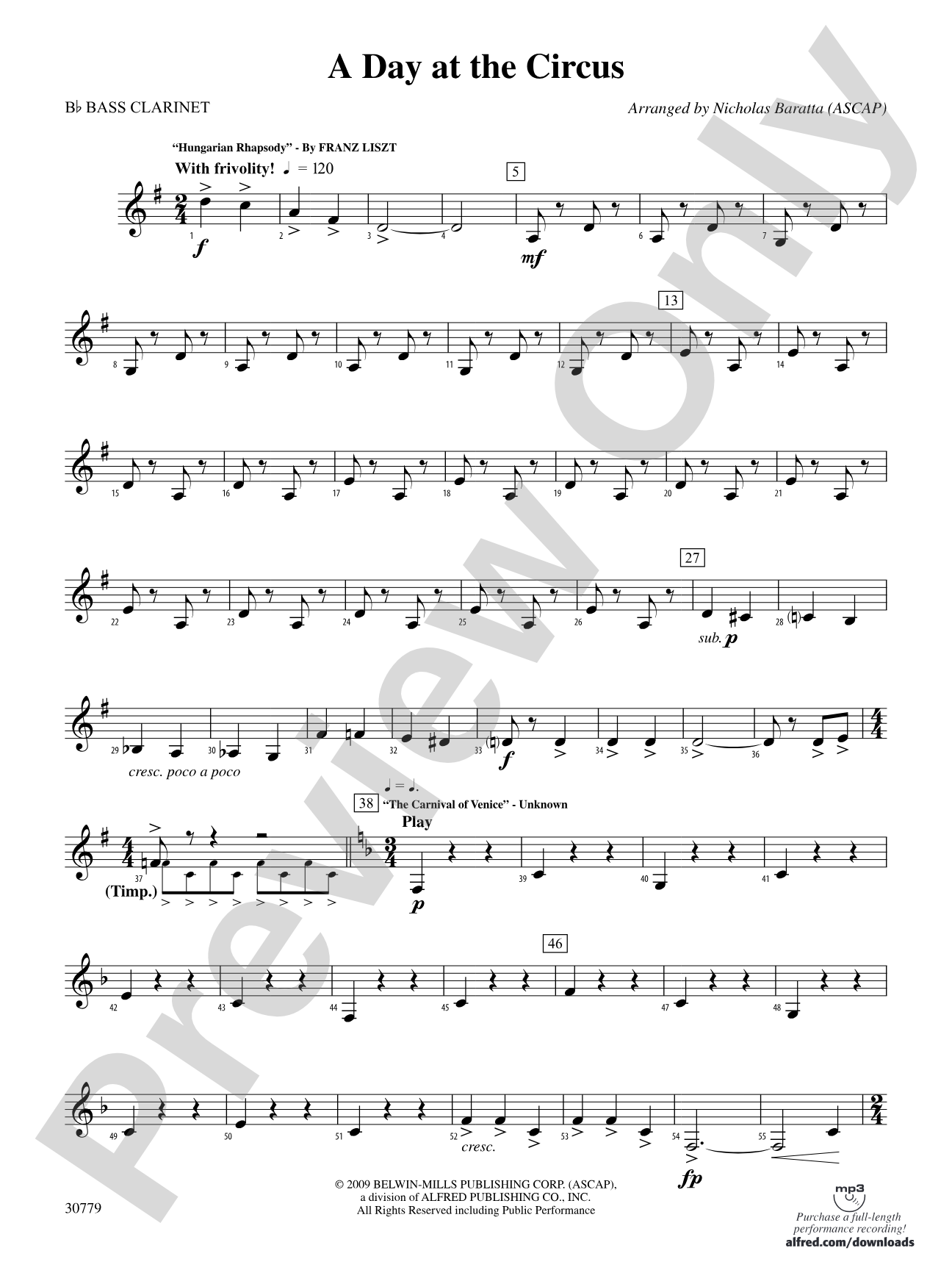 A Day at the Circus: B-flat Bass Clarinet