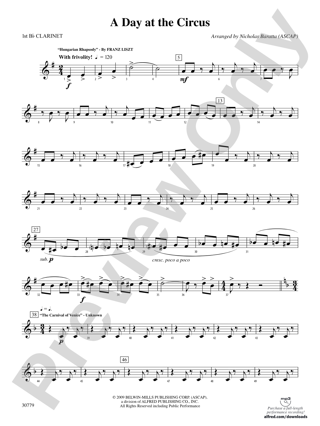 A Day at the Circus: 1st B-flat Clarinet