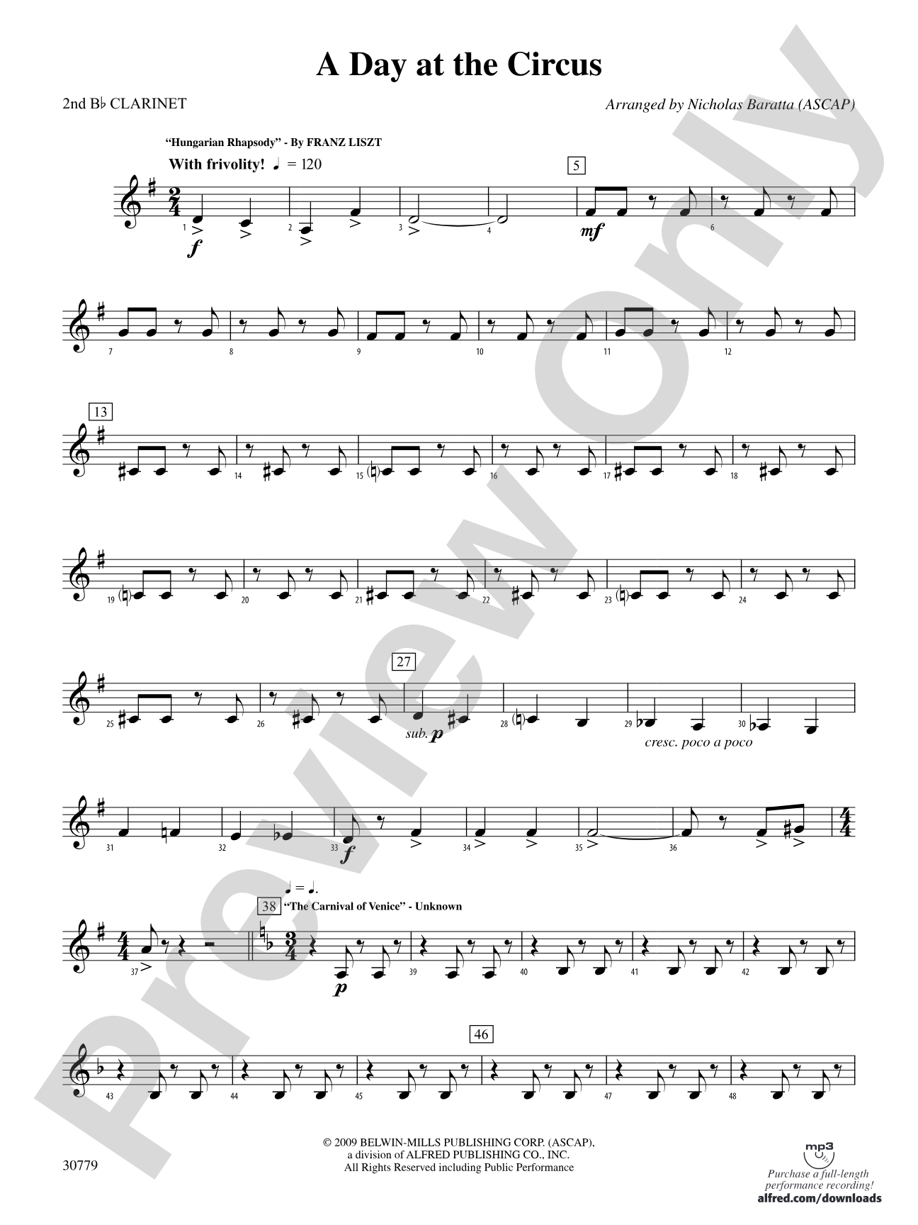 A Day at the Circus: 2nd B-flat Clarinet