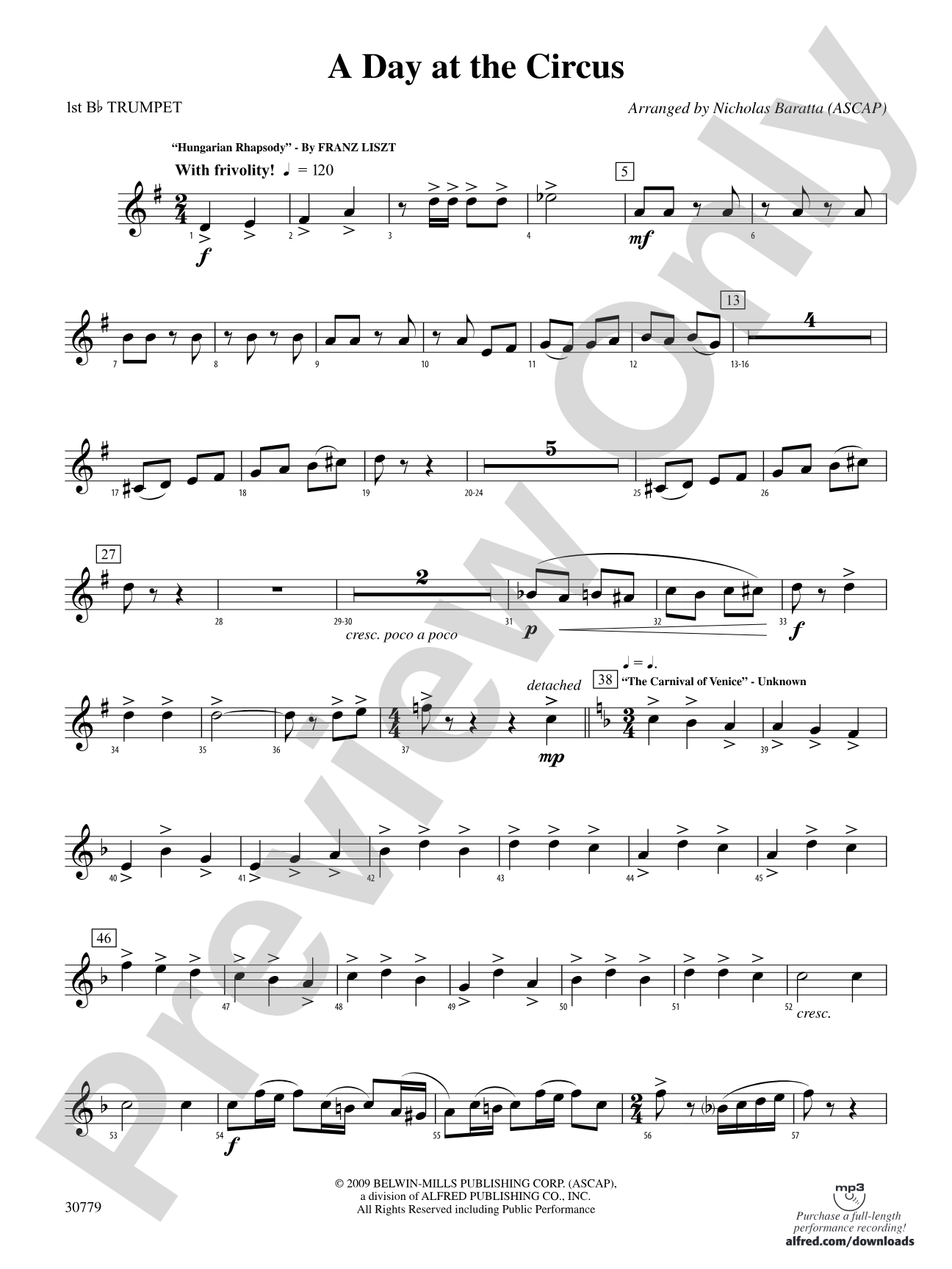 A Day at the Circus: 1st B-flat Trumpet