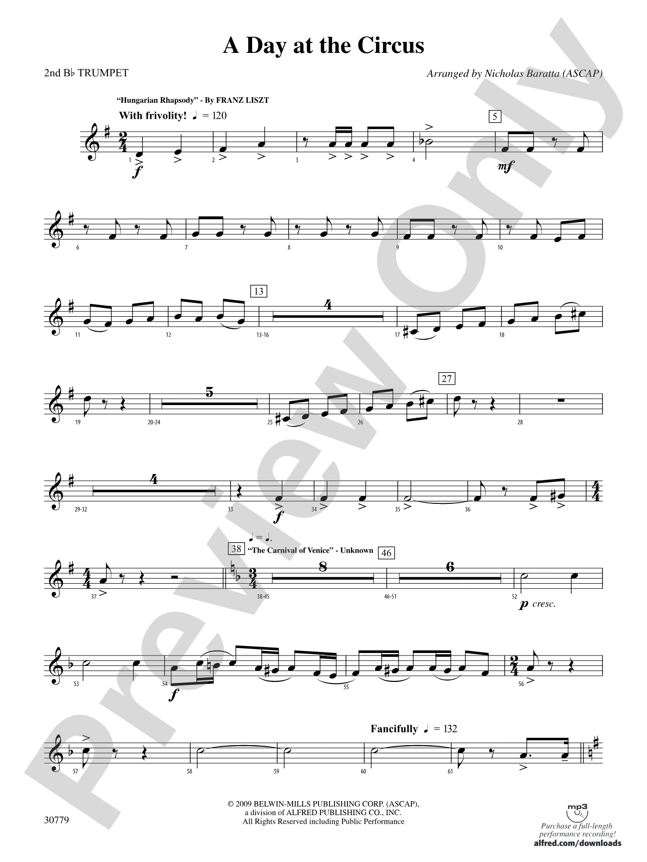 A Day at the Circus: 2nd B-flat Trumpet