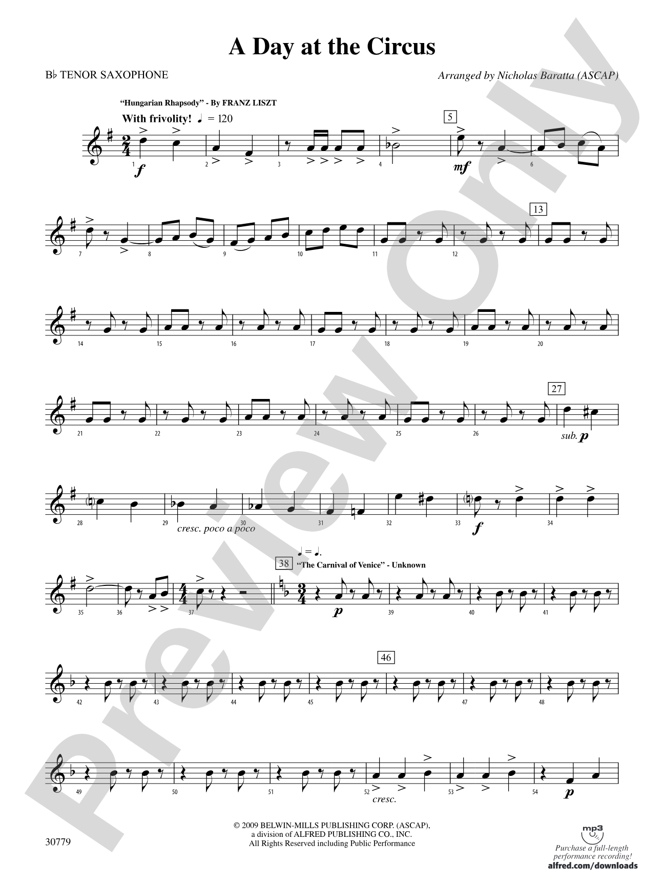 A Day at the Circus: B-flat Tenor Saxophone