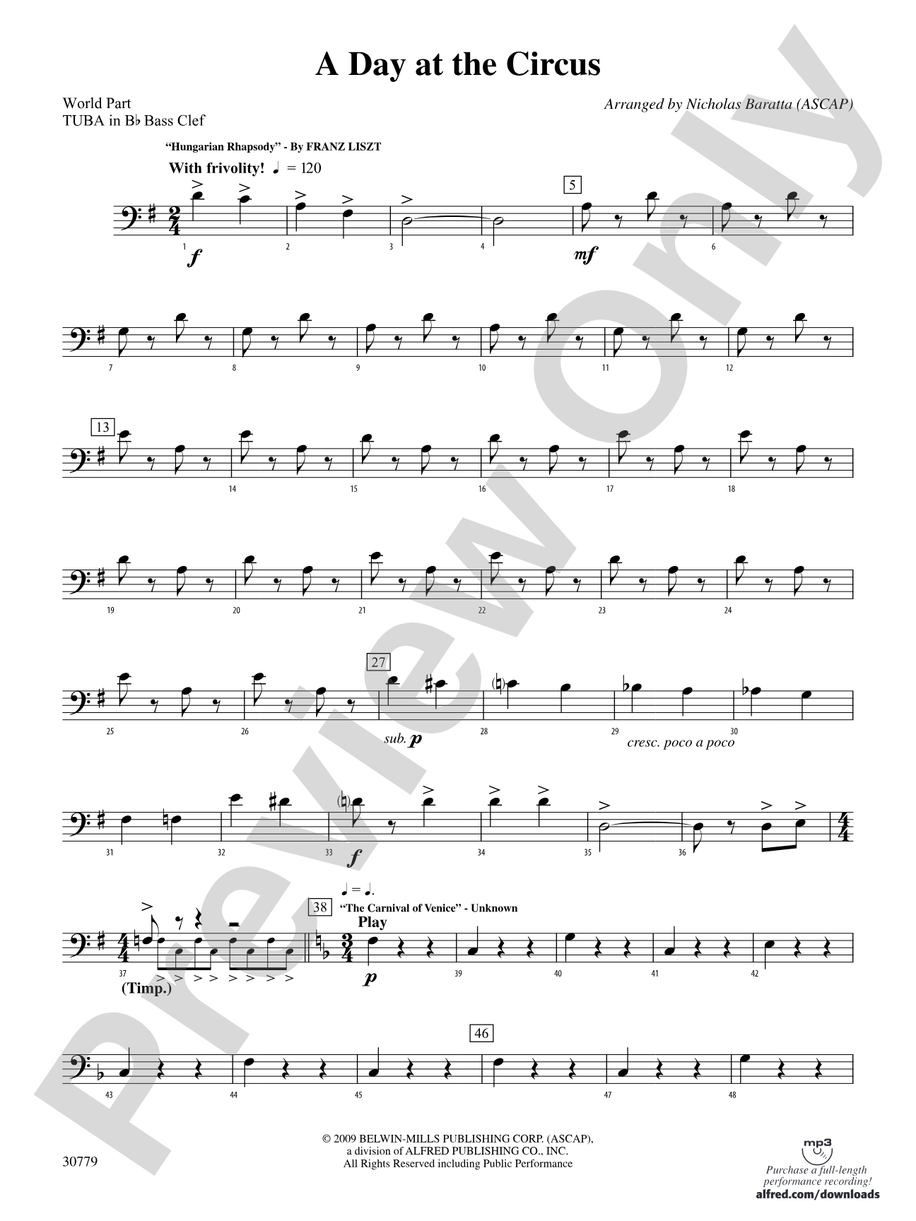 A Day at the Circus: (wp) B-flat Tuba B.C.