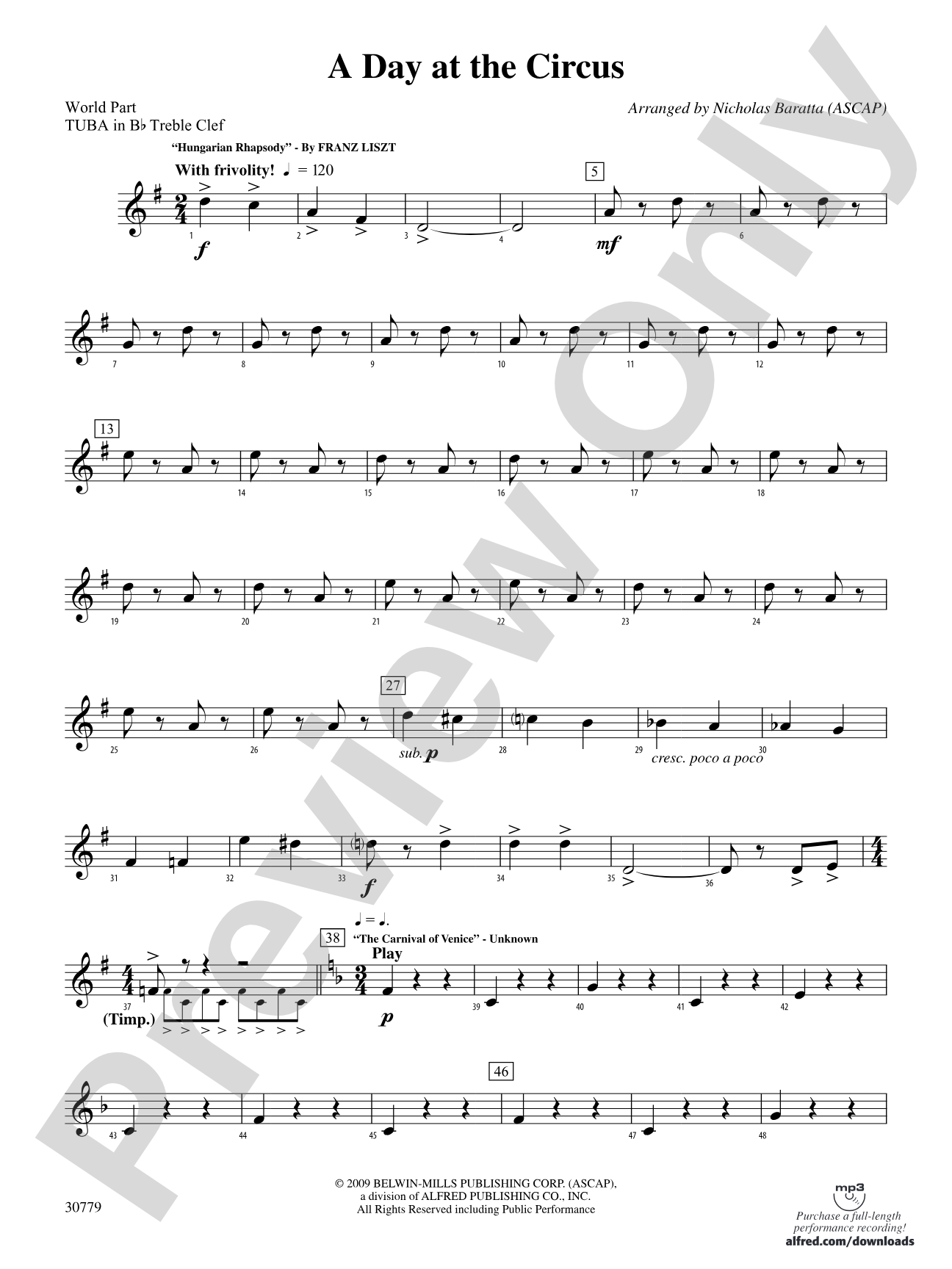 A Day at the Circus: (wp) B-flat Tuba T.C.
