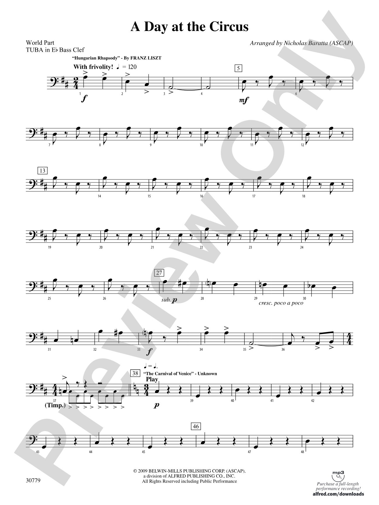 A Day at the Circus: (wp) E-flat Tuba B.C.