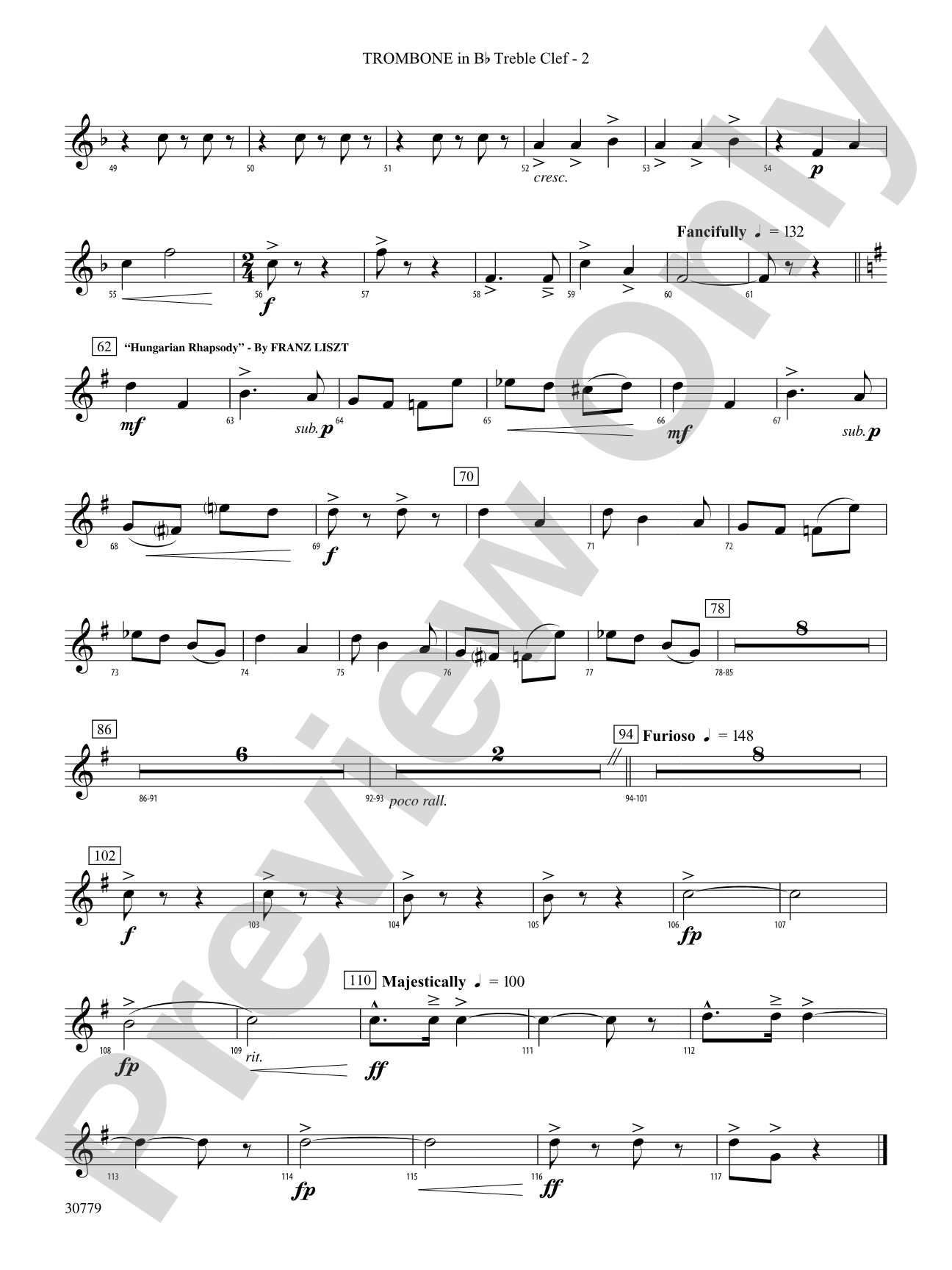 A Day at the Circus: (wp) 1st B-flat Trombone T.C.