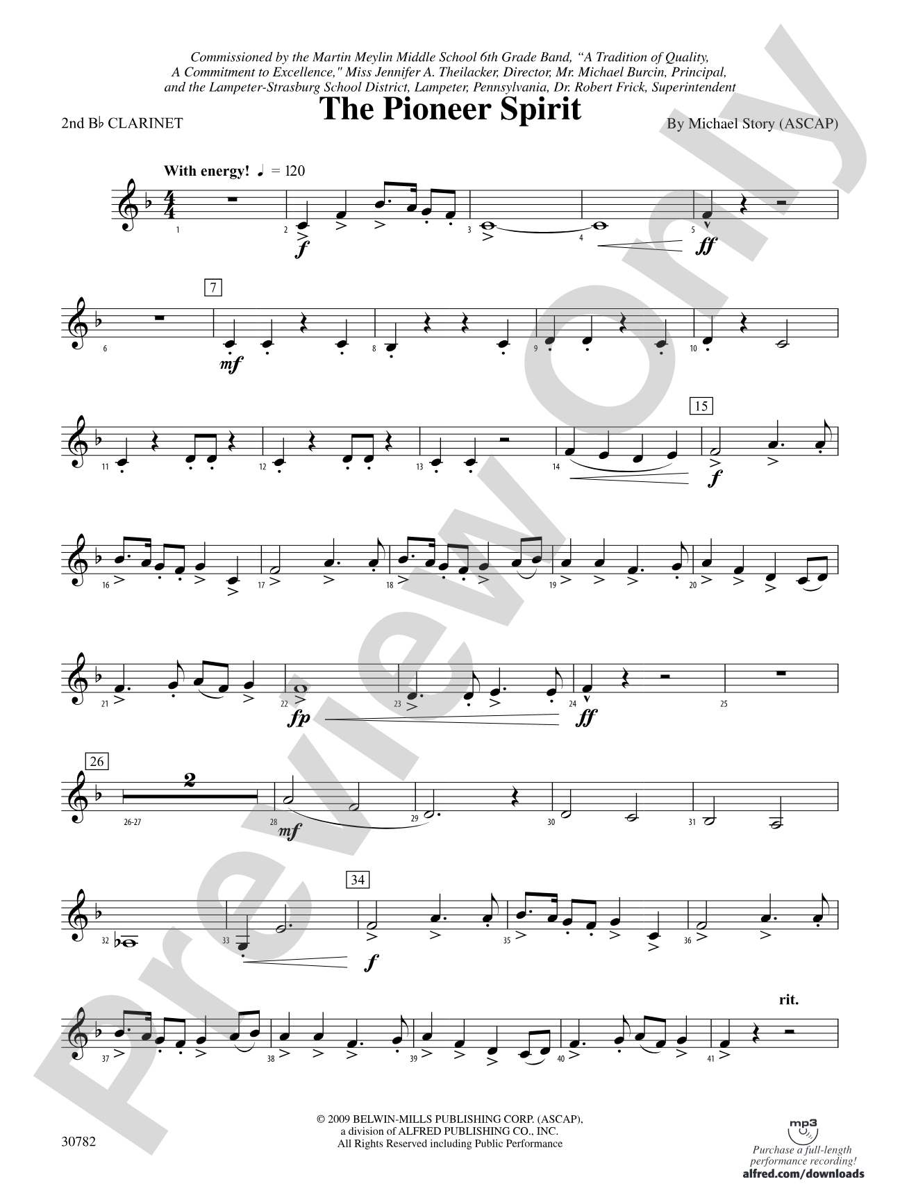 The Pioneer Spirit: 2nd B-flat Clarinet