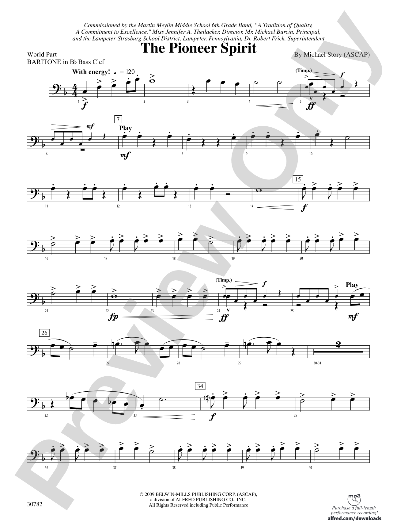 The Pioneer Spirit: (wp) B-flat Baritone B.C.