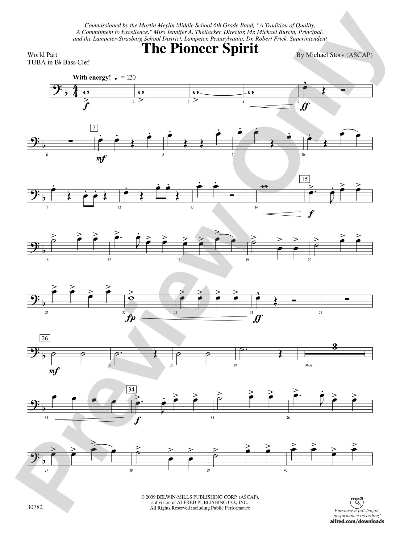 The Pioneer Spirit: (wp) B-flat Tuba B.C.