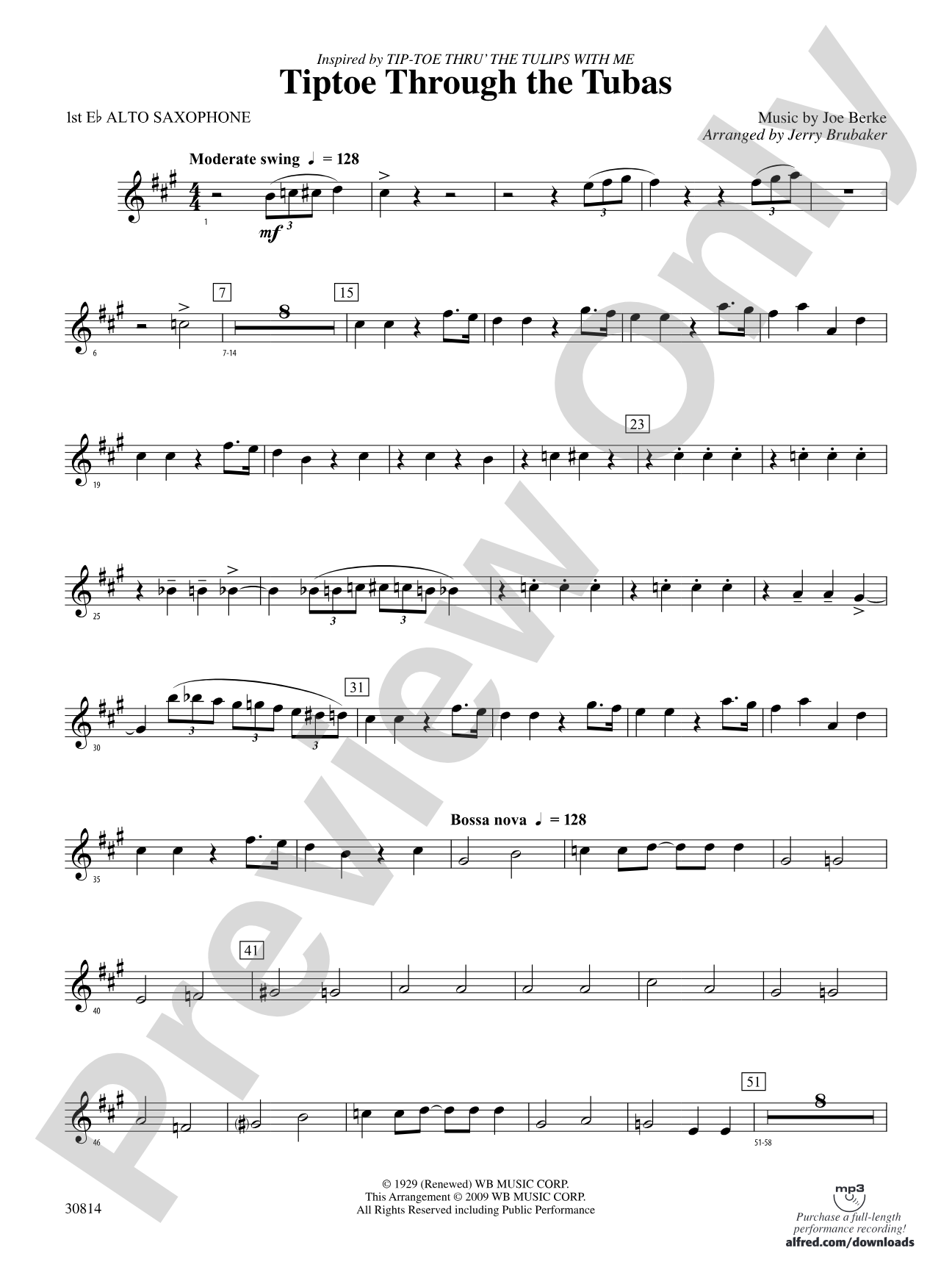 Tiptoe Through the Tubas: E-flat Alto Saxophone