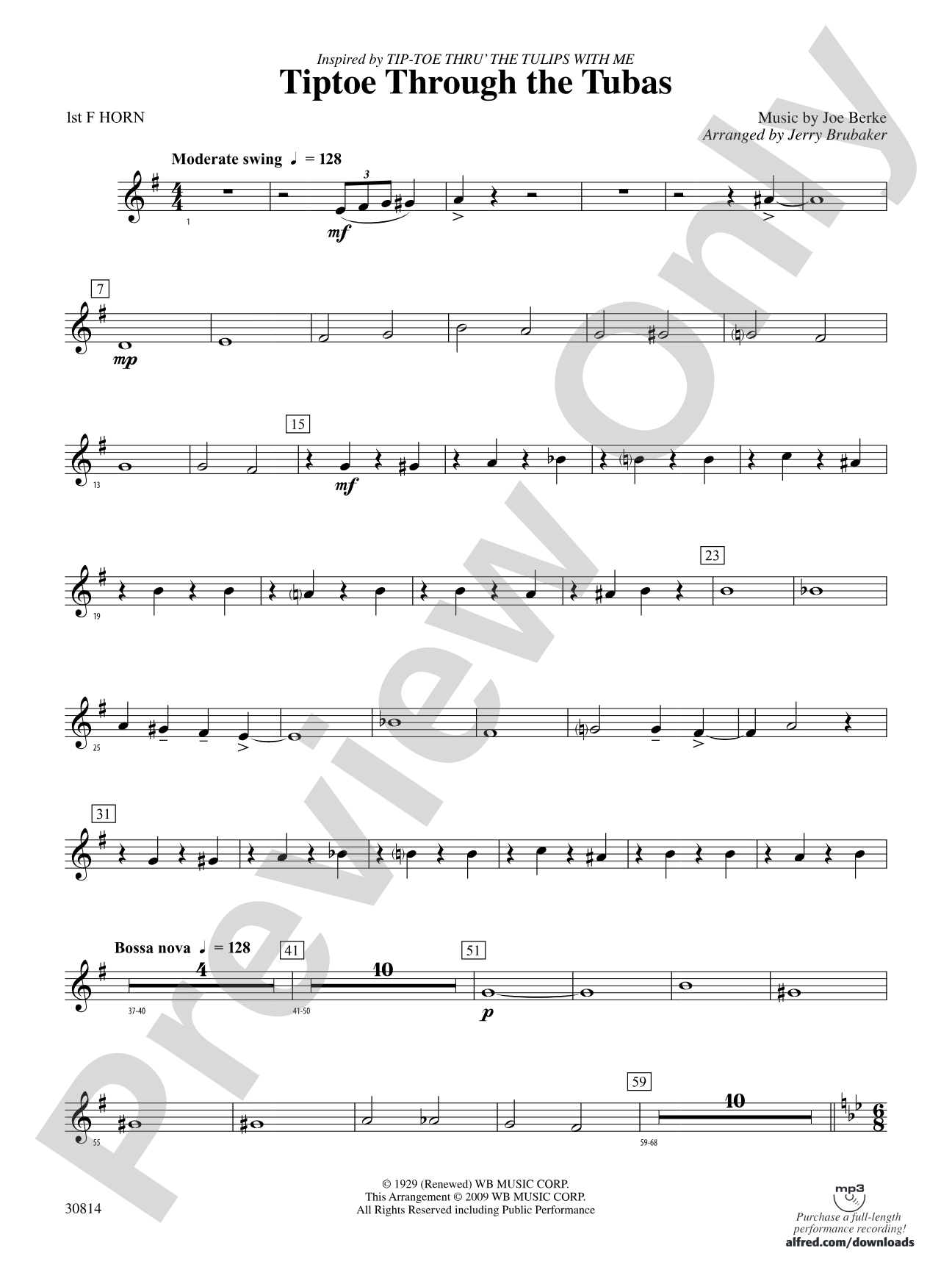 Tiptoe Through the Tubas: 1st F Horn
