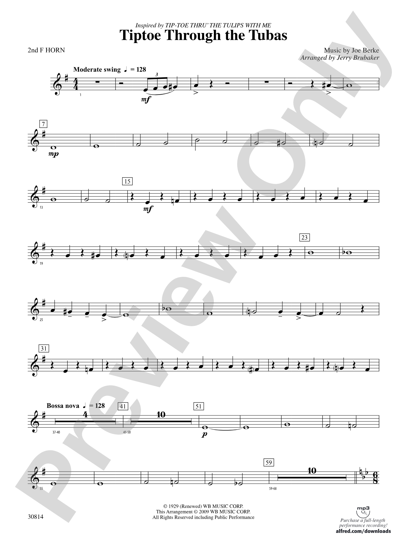Tiptoe Through the Tubas: 2nd F Horn